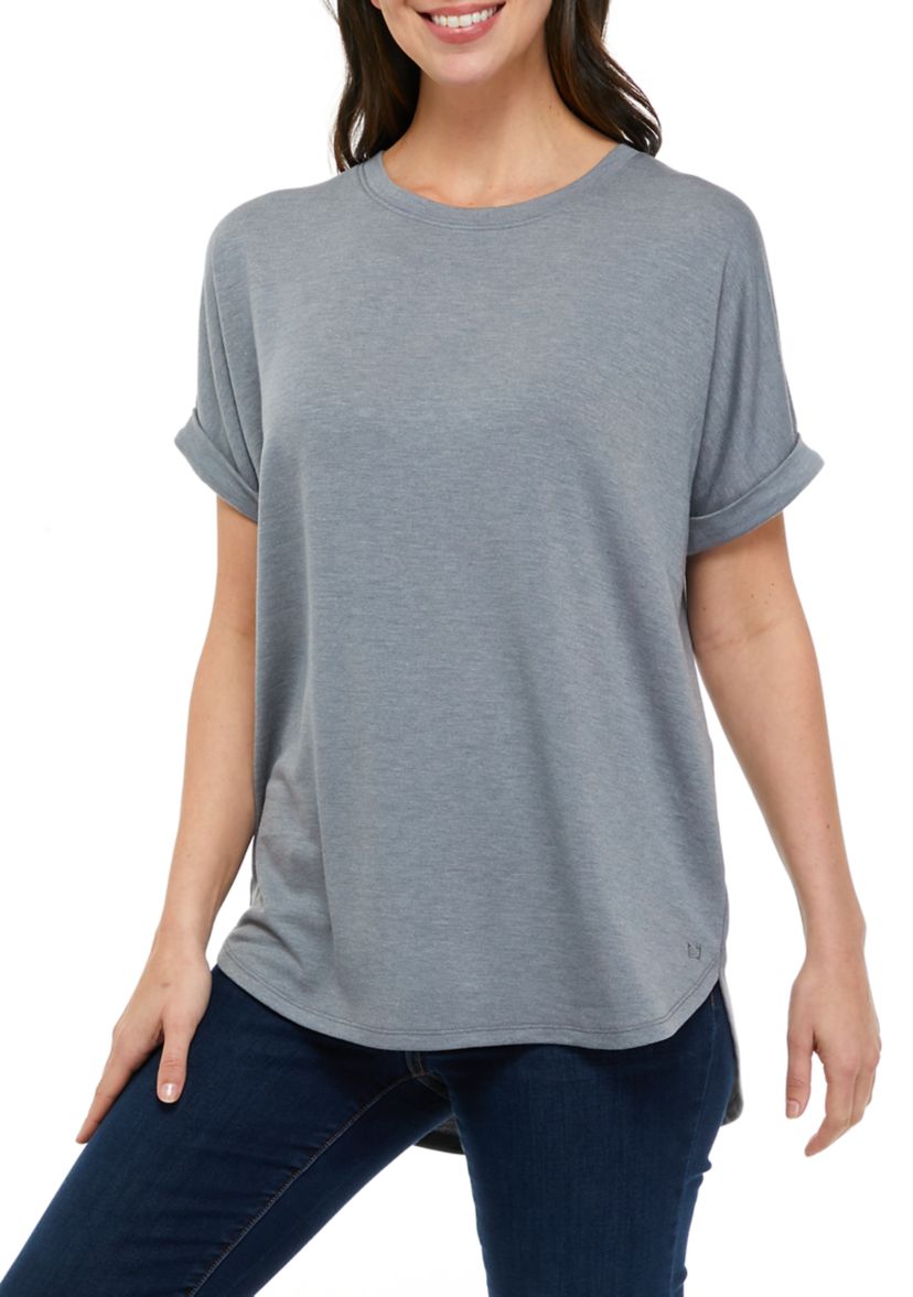 Womens Dolman Sleeve Round Hem T-Shirt 