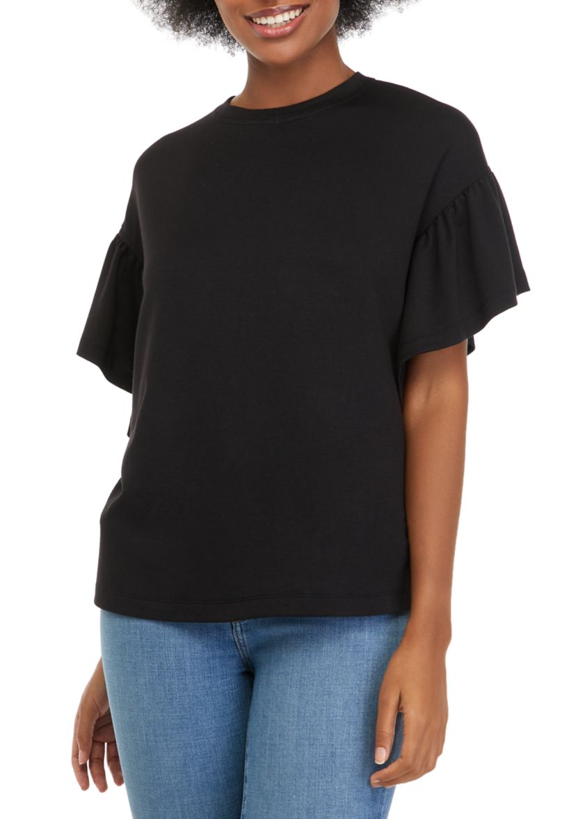 Womens Flutter Sleeve Top