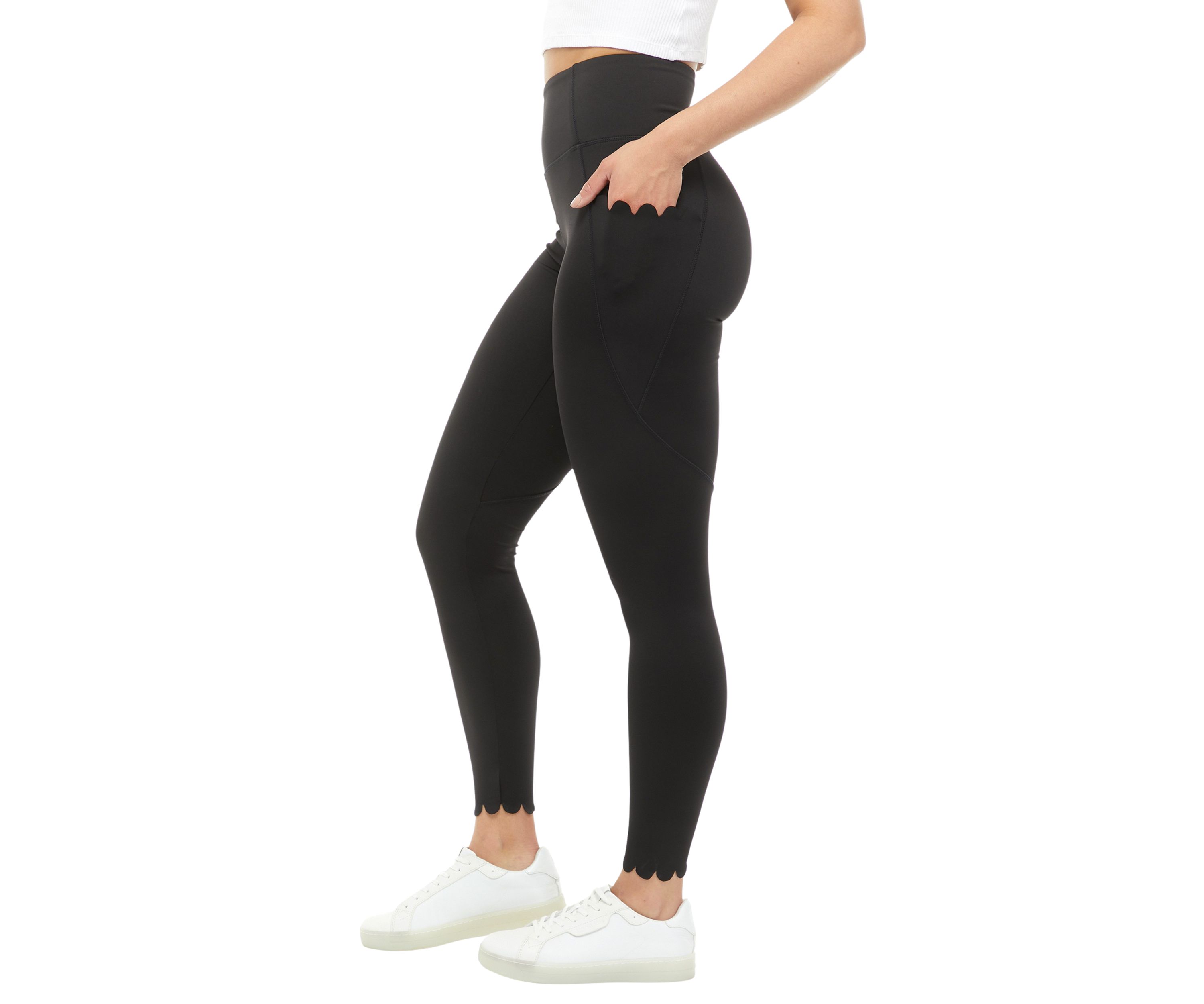 Womens Scalloped Pocket Leggings