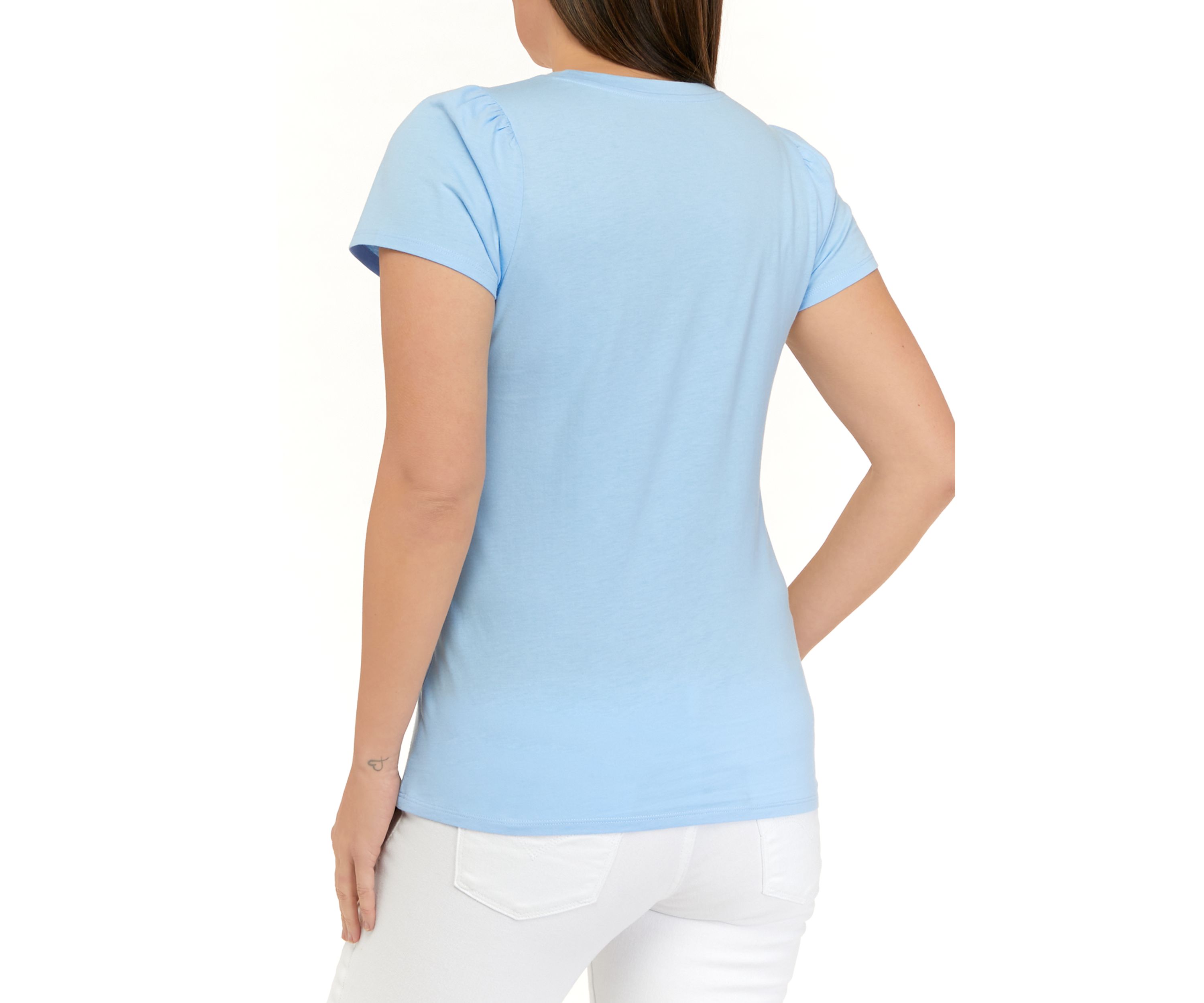 Womens Short Puff Sleeve T-Shirt