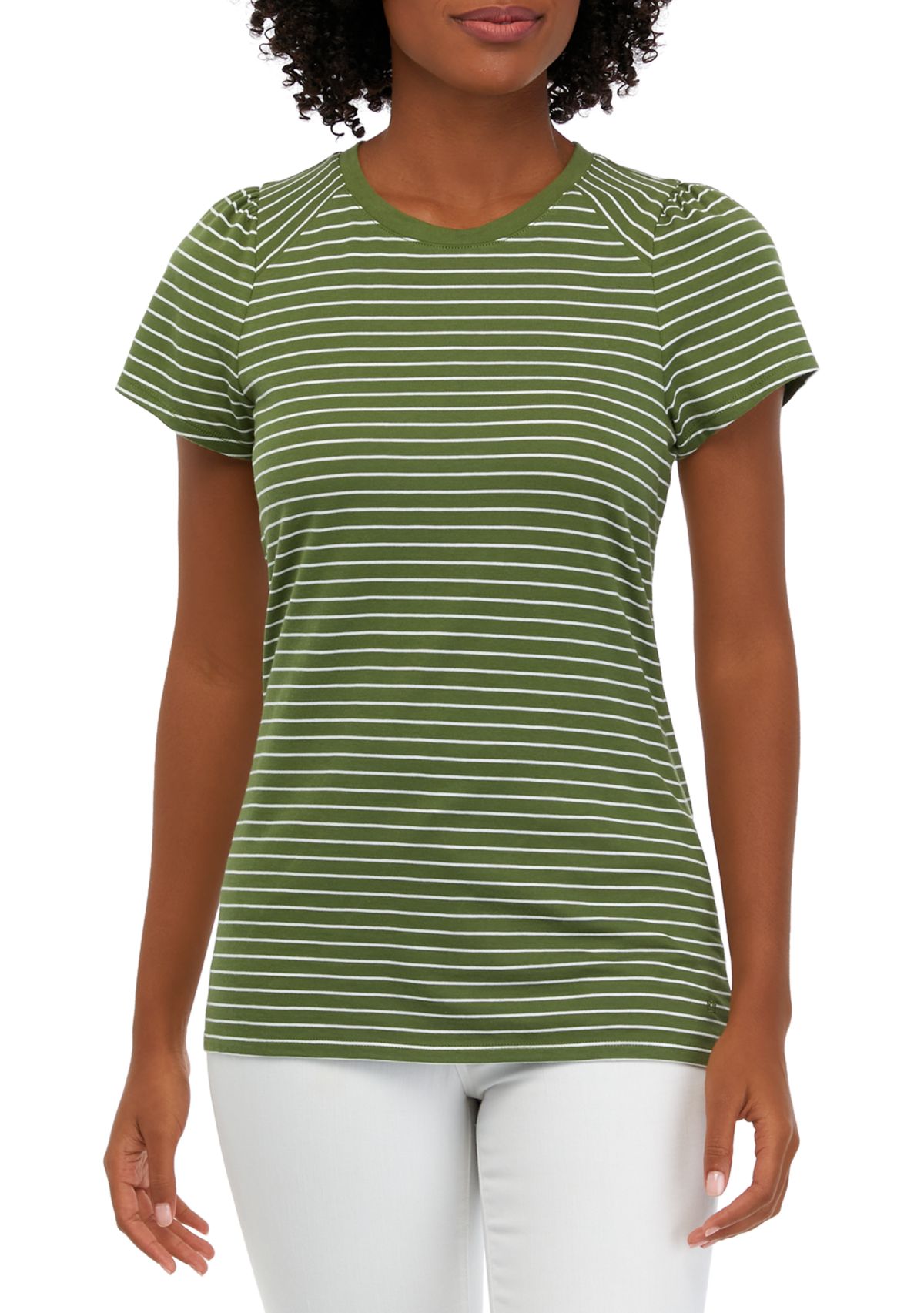 Womens Short Sleeve Striped T-Shirt 