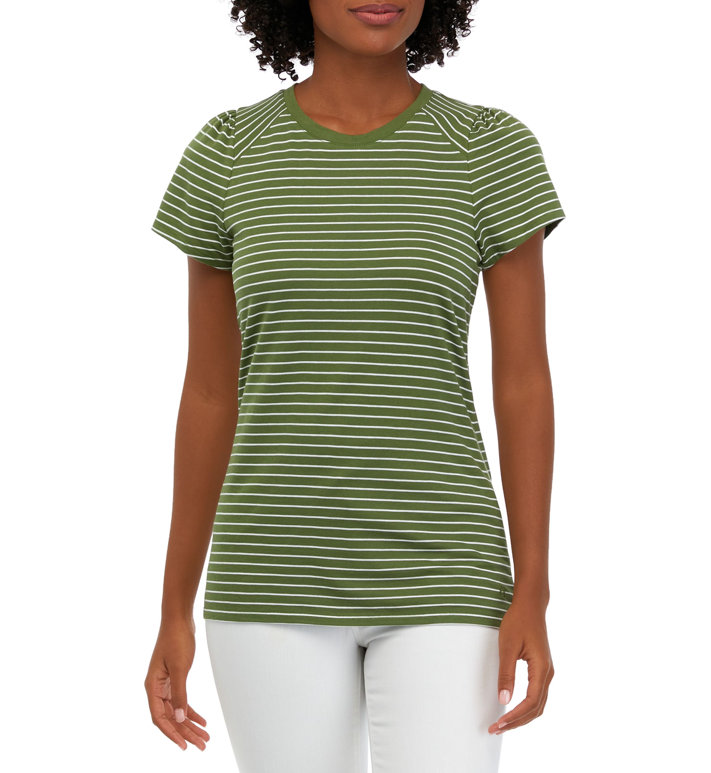 Womens Short Sleeve Striped T-Shirt 