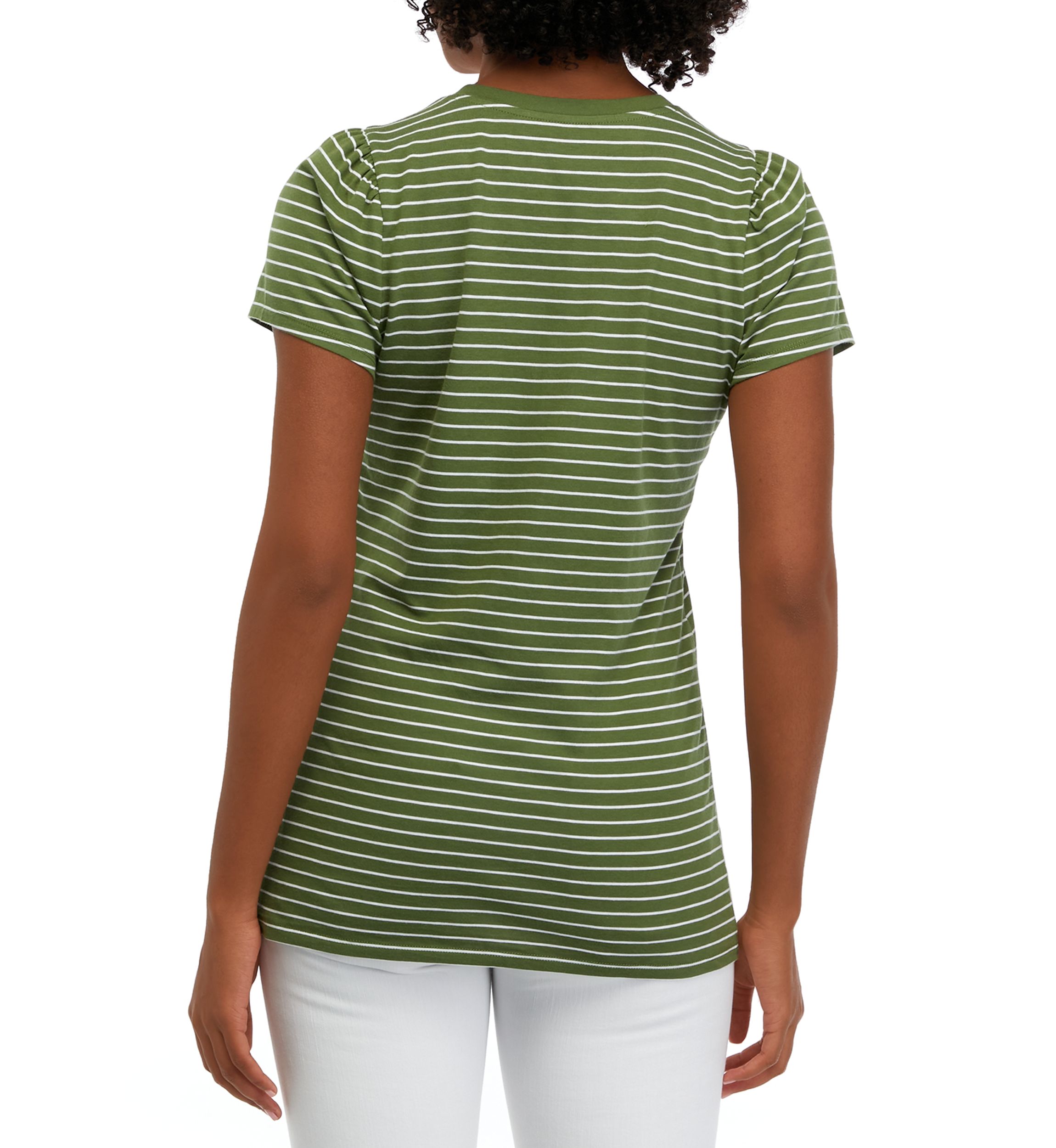 Womens Short Sleeve Striped T-Shirt 