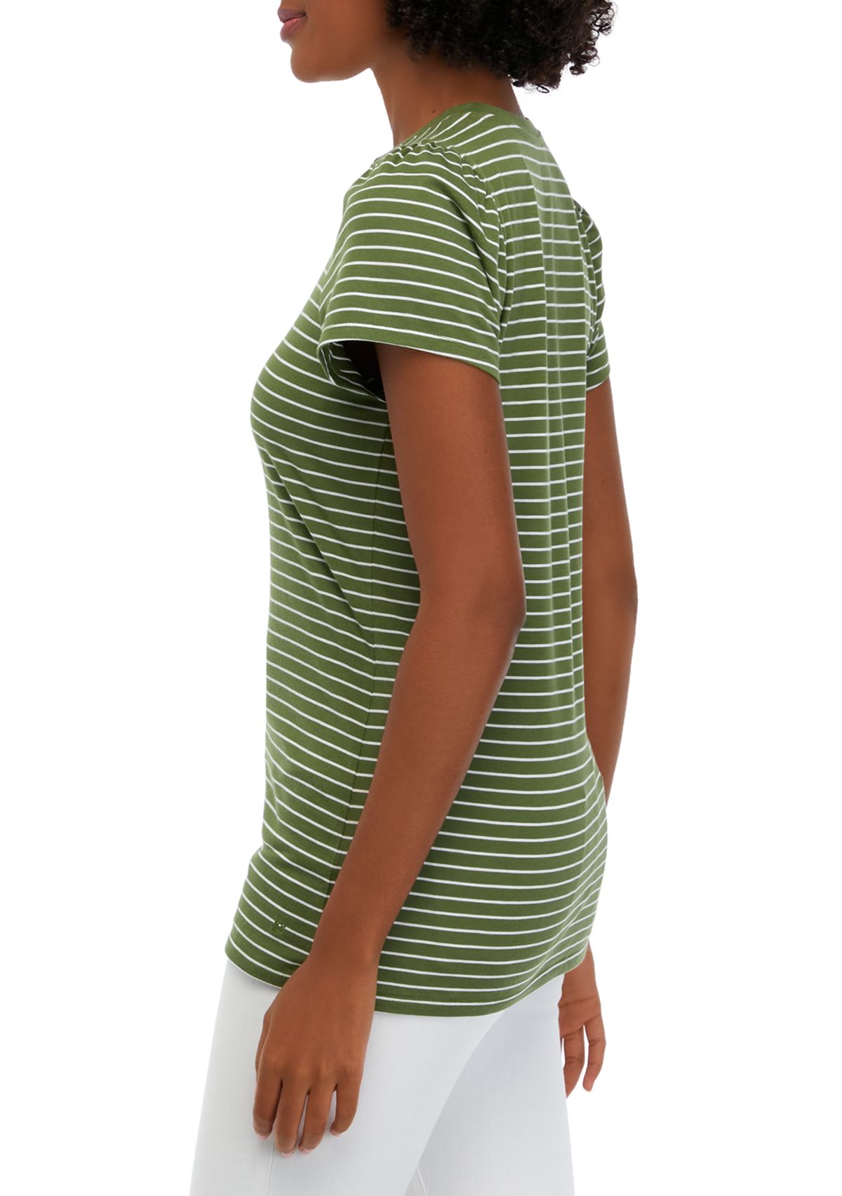 Womens Short Sleeve Striped T-Shirt 