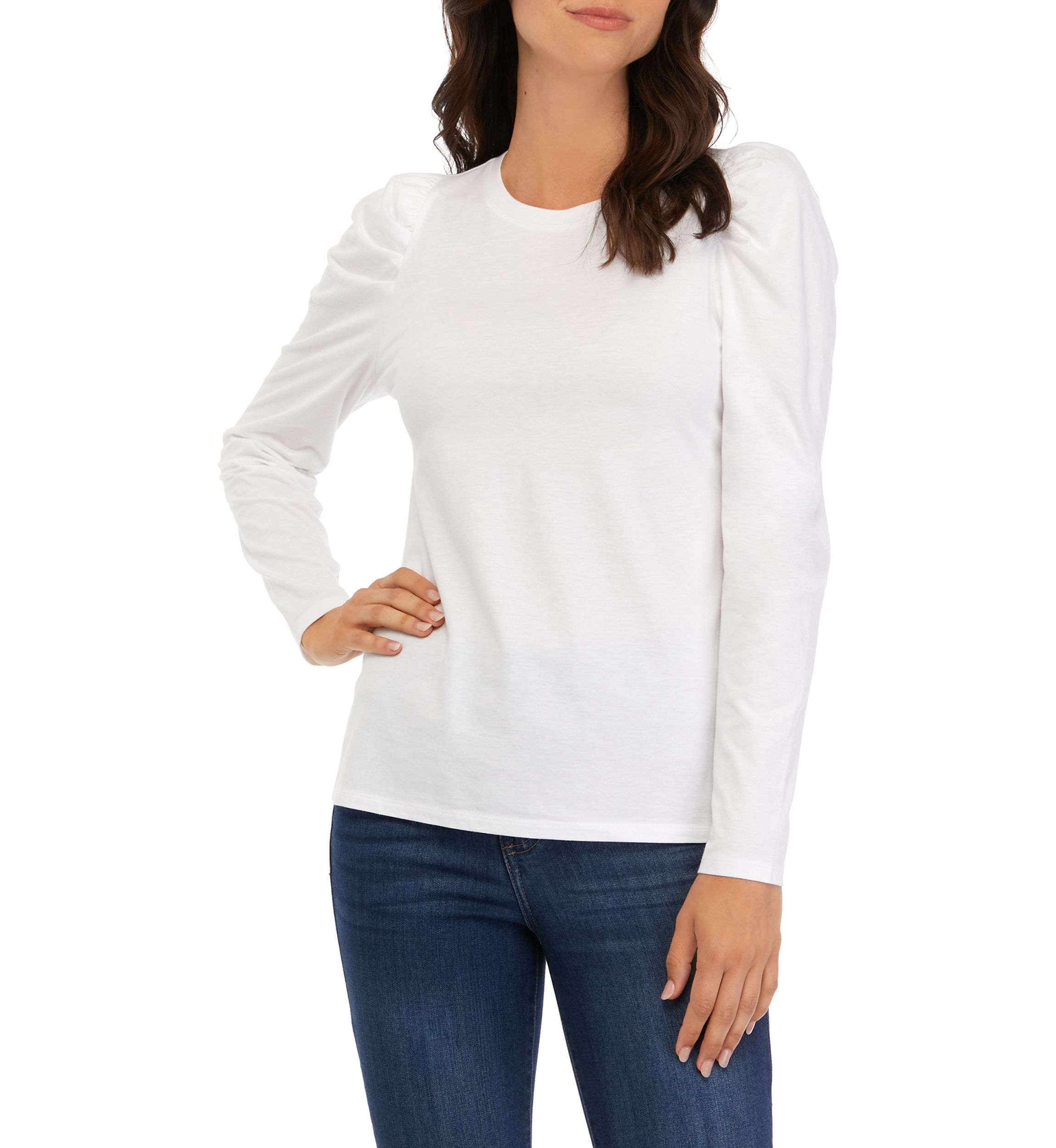 Womens Pleated Shoulder T-Shirt
