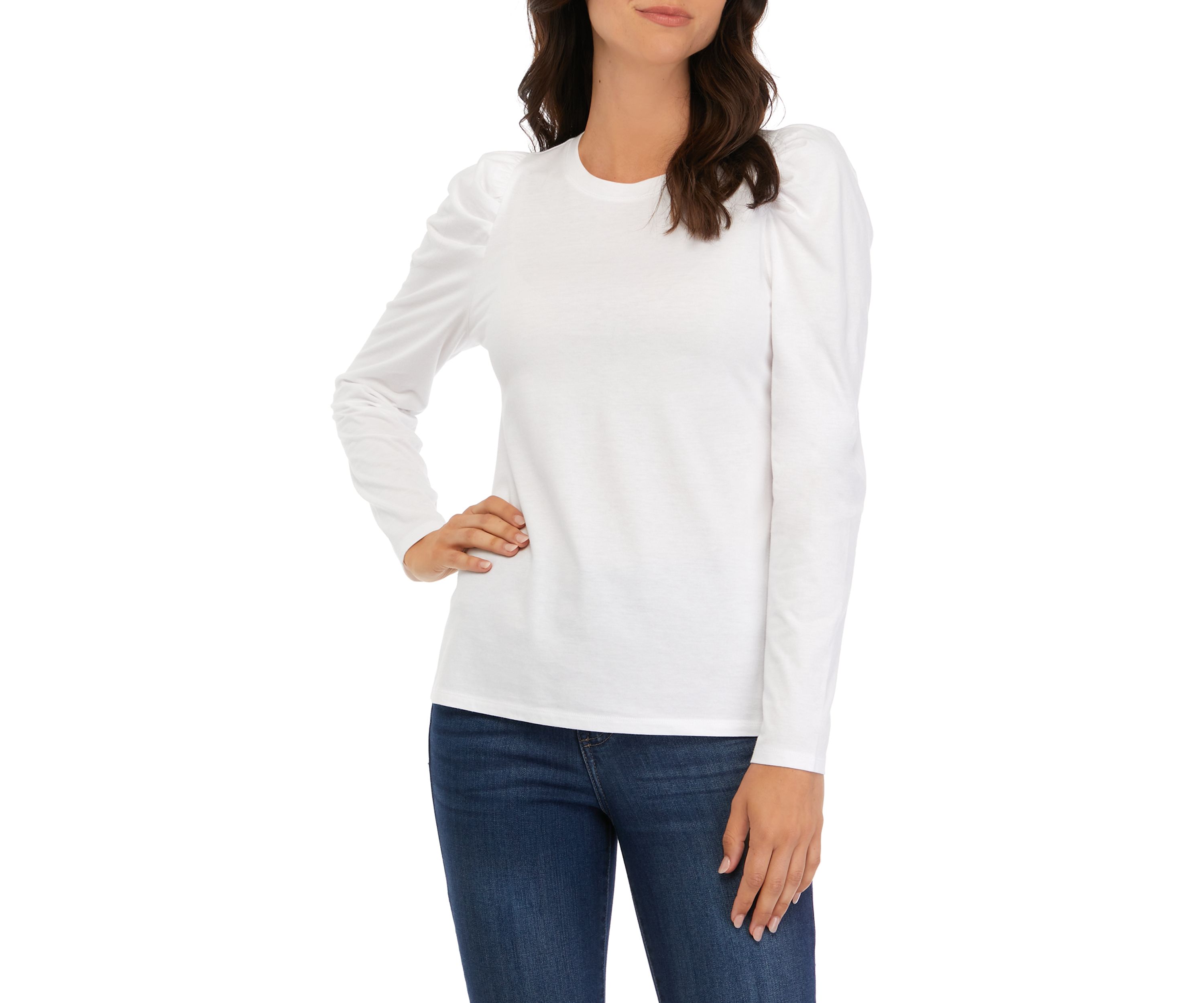 Womens Pleated Shoulder T-Shirt