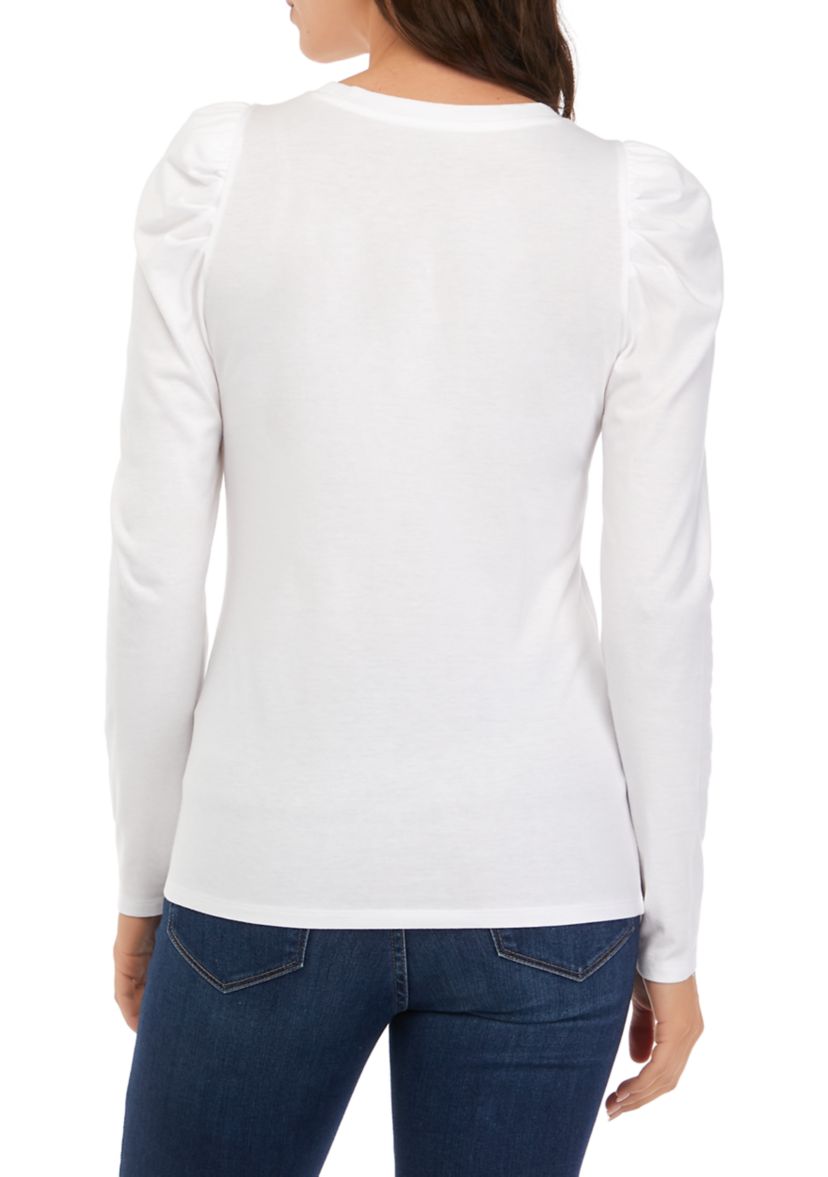 Womens Pleated Shoulder T-Shirt