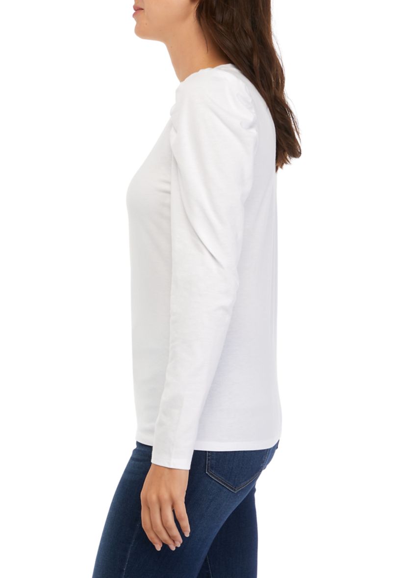 Womens Pleated Shoulder T-Shirt