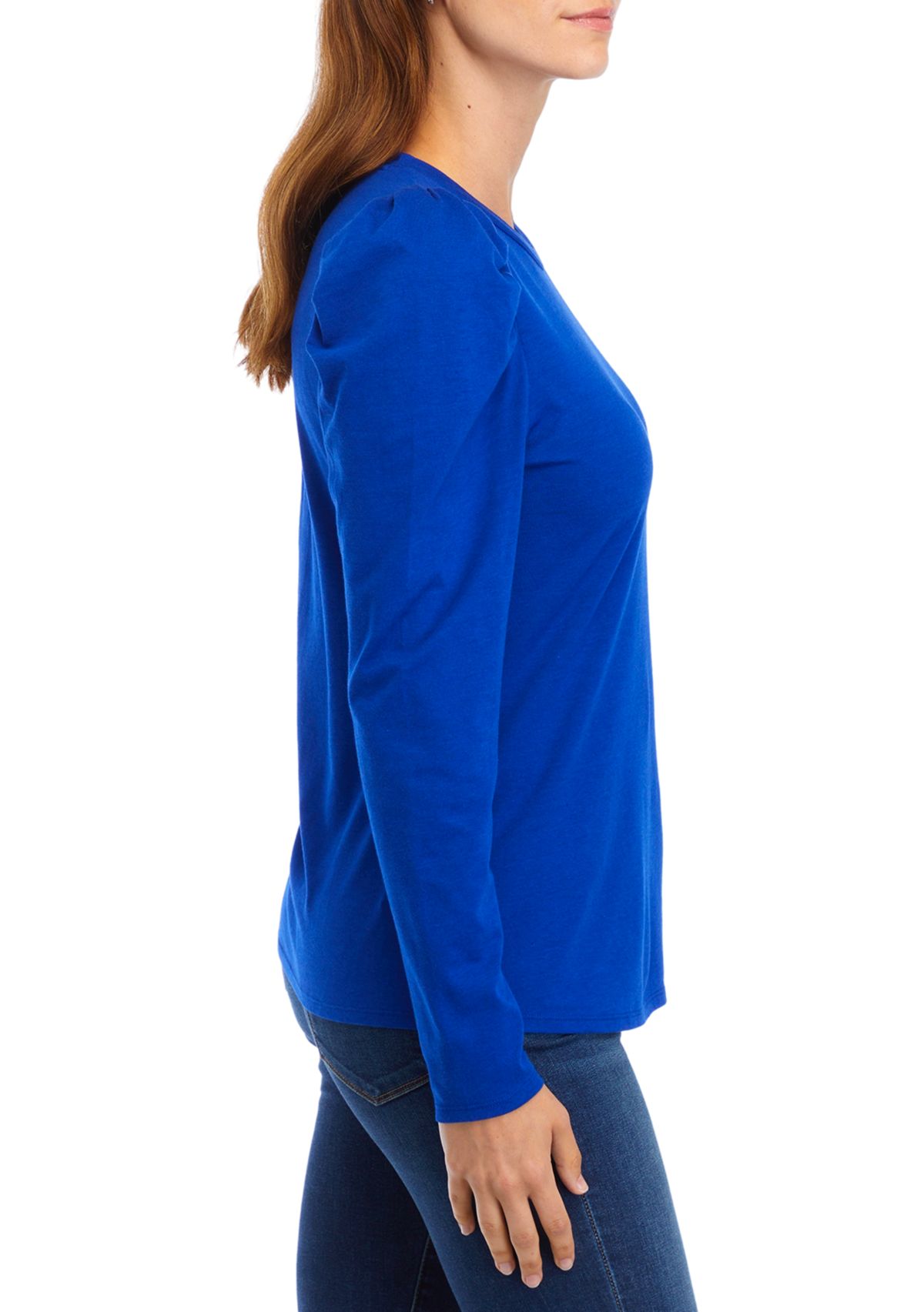 Womens Pleated Shoulder T-Shirt