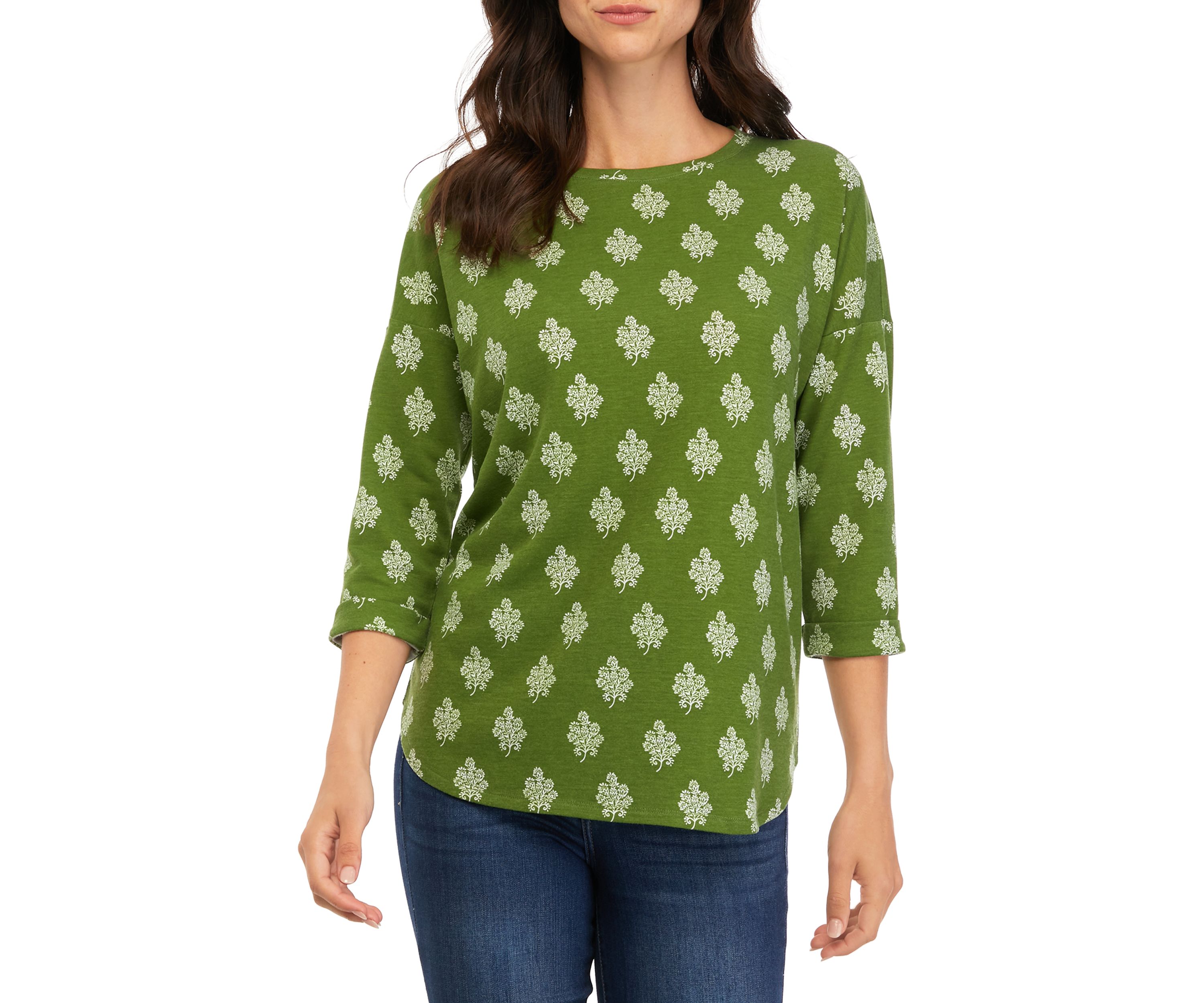 Womens 3/4 Sleeve Baby Terry T-Shirt