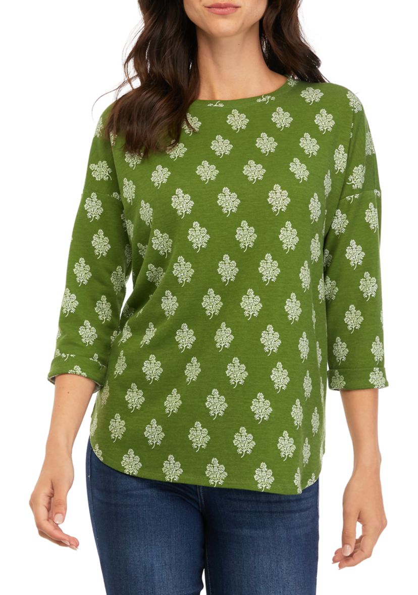 Womens 3/4 Sleeve Baby Terry T-Shirt