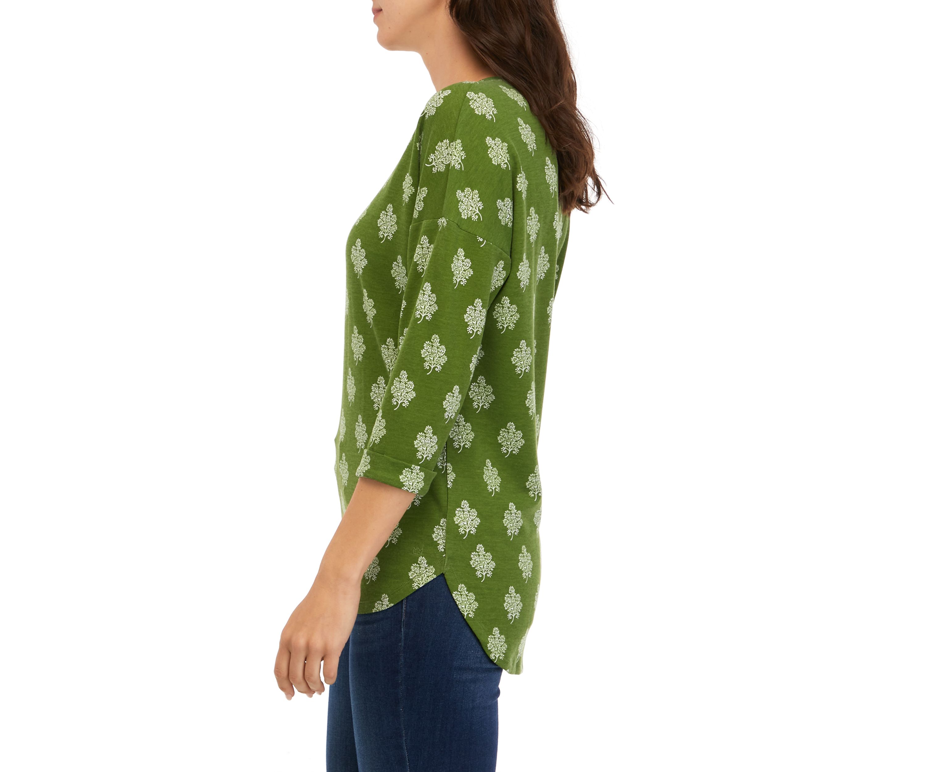 Womens 3/4 Sleeve Baby Terry T-Shirt