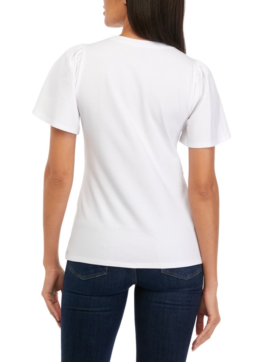 Womens Flounce Sleeve T-Shirt