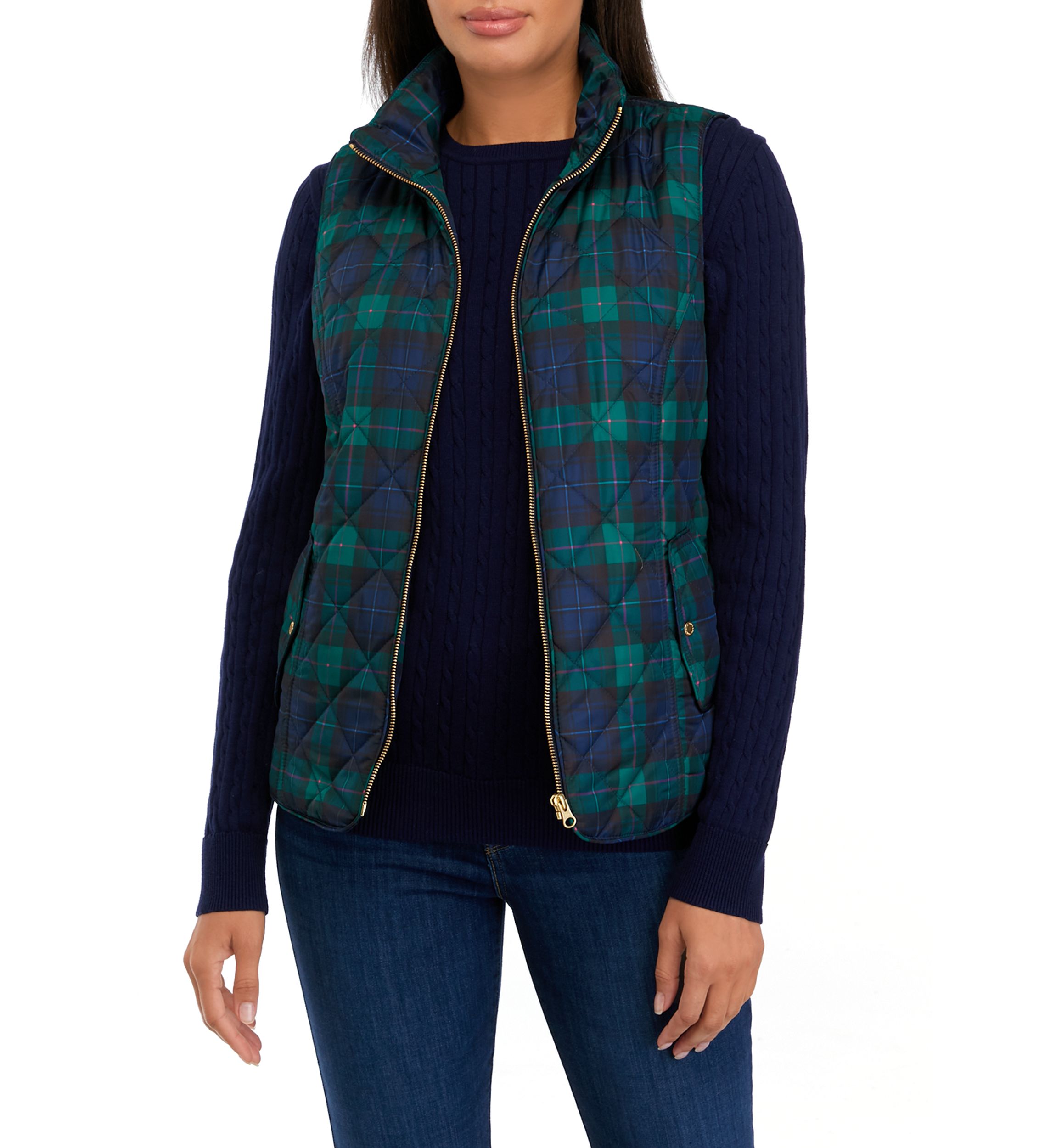 Womens Plaid Printed Vest 