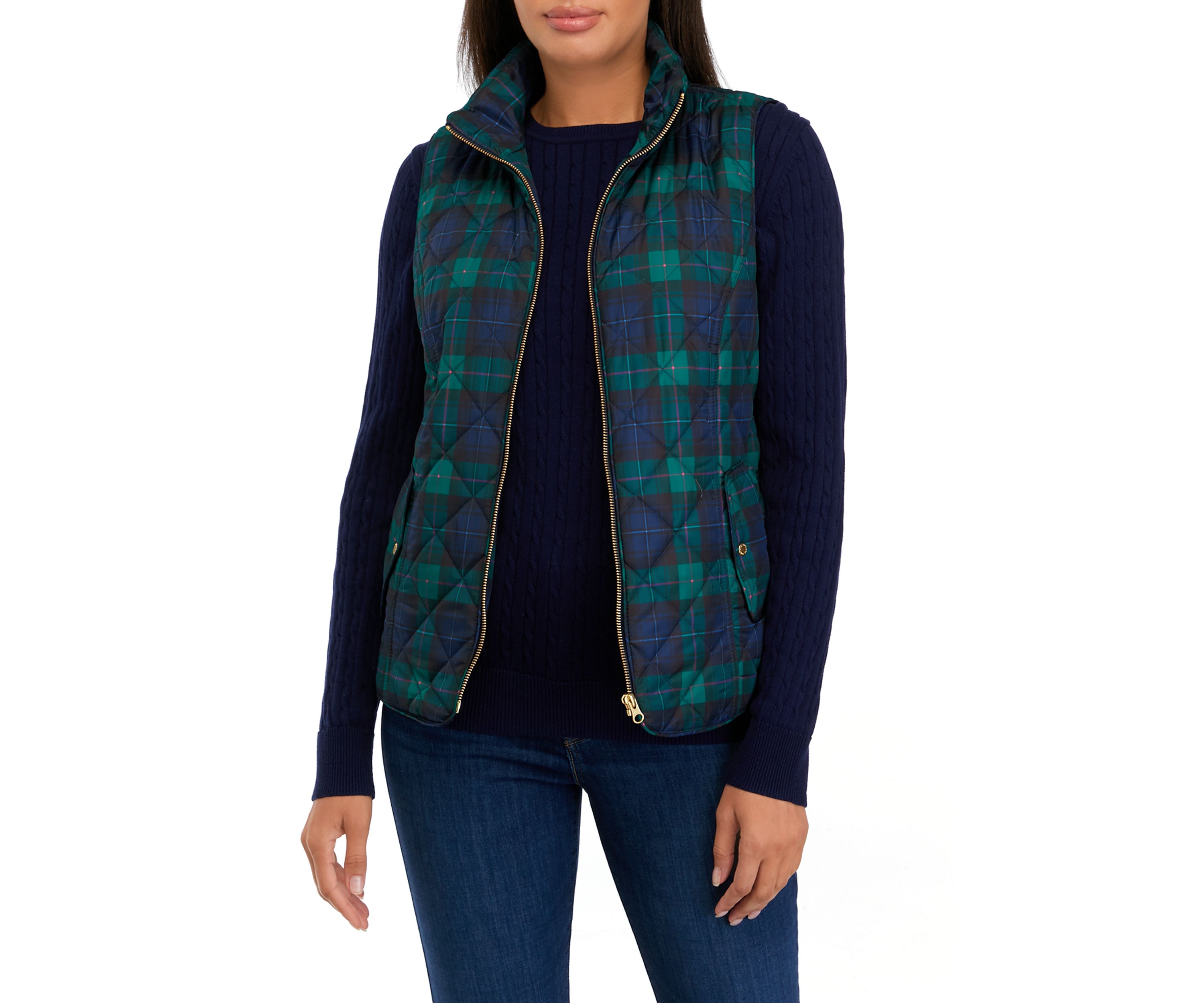 Womens Plaid Printed Vest 
