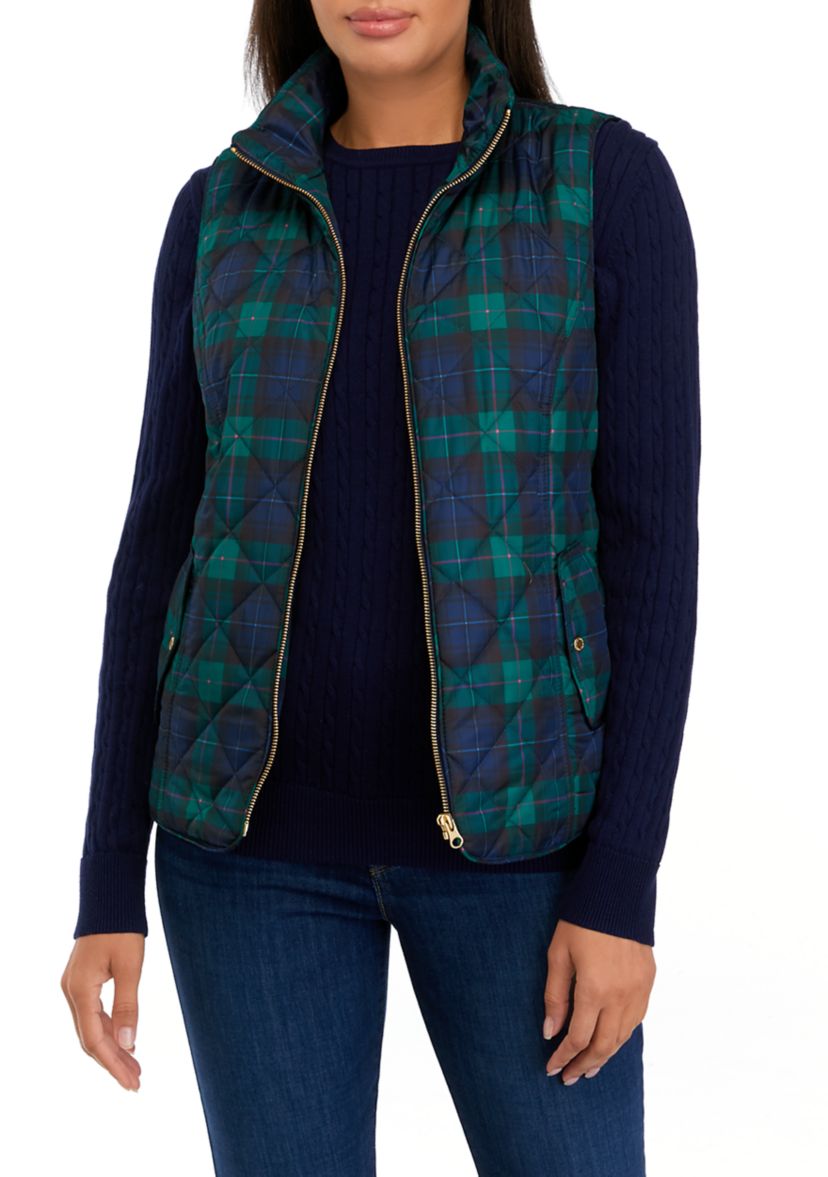 Womens Plaid Printed Vest 