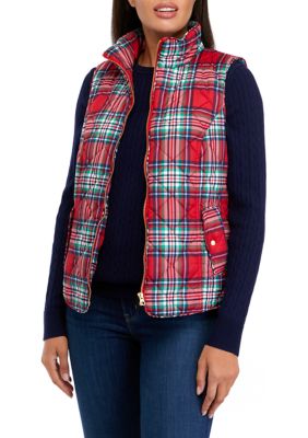 Women's Twill Quilted Vest - Red