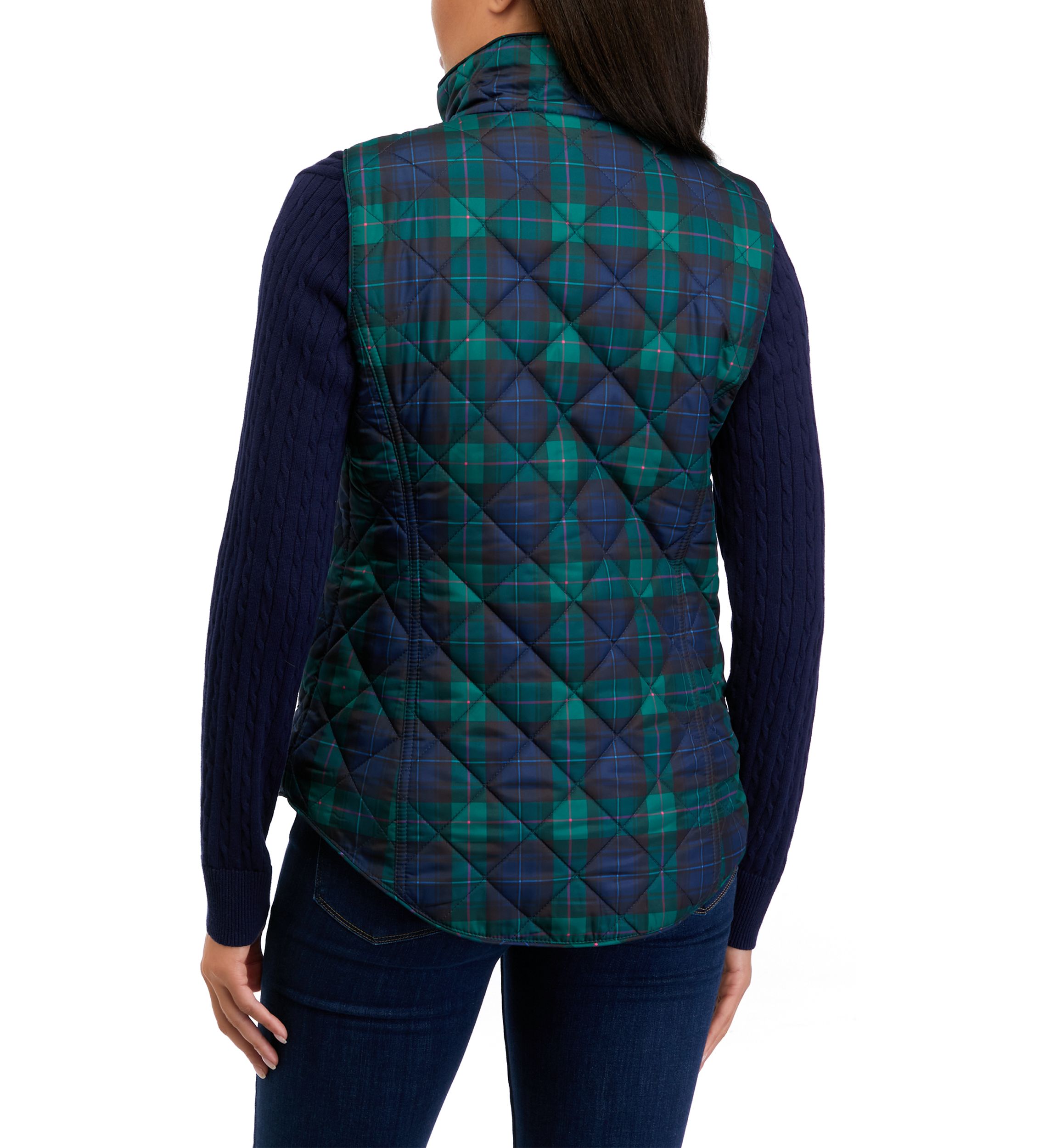 Womens Plaid Printed Vest 