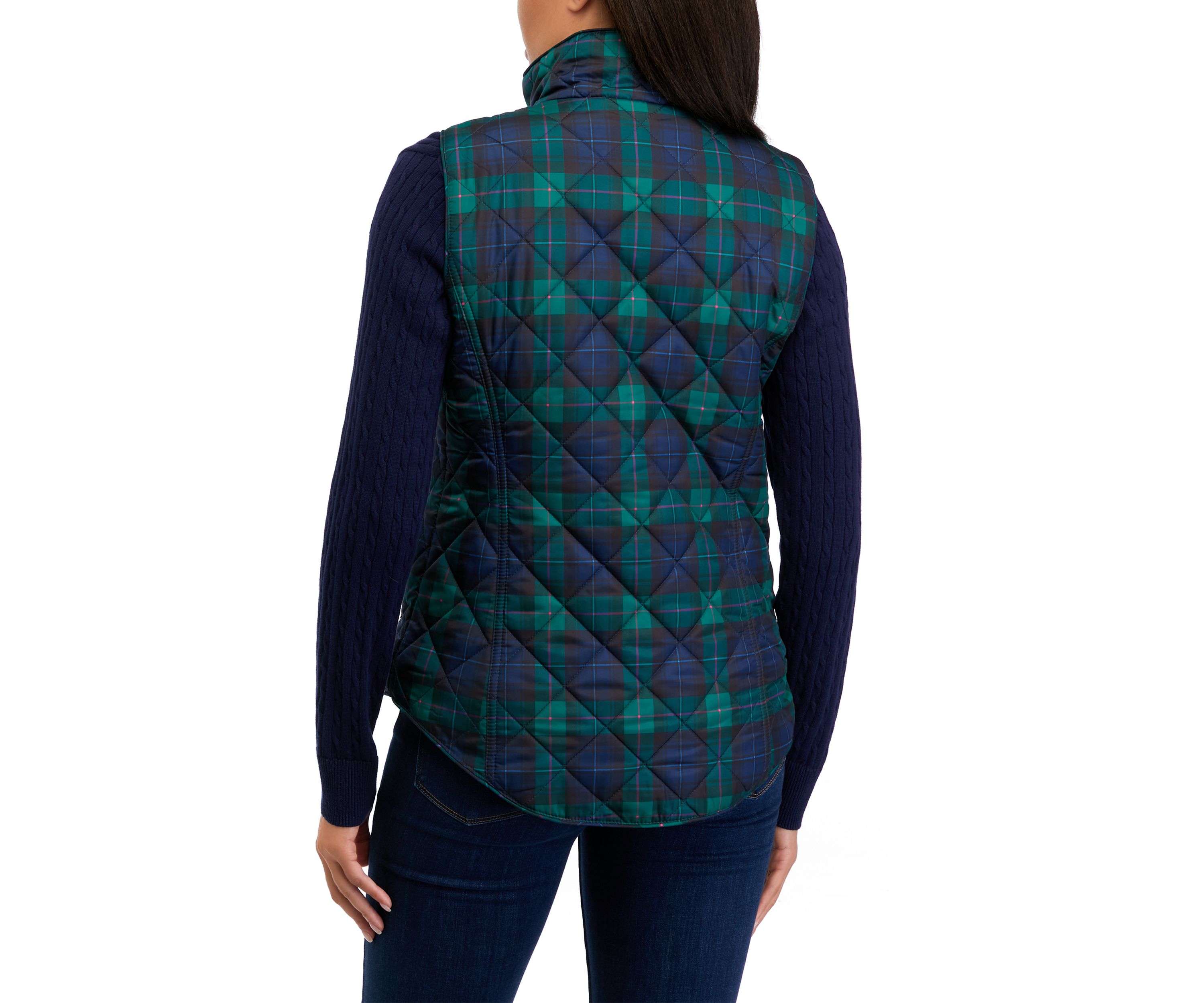 Womens Plaid Printed Vest 