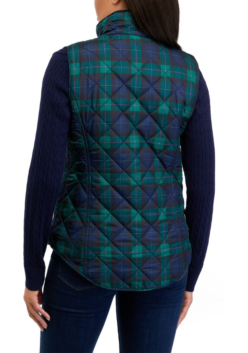 Womens Plaid Printed Vest 