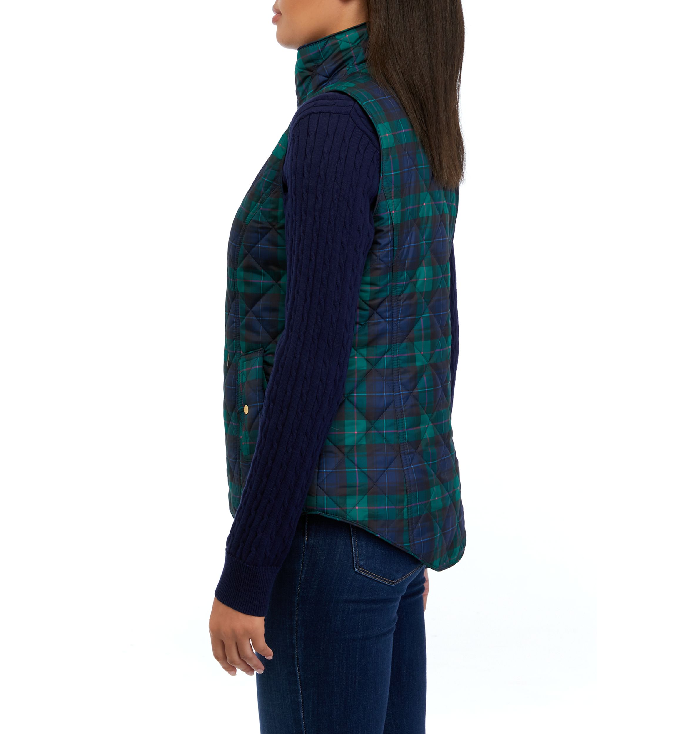 Womens Plaid Printed Vest 