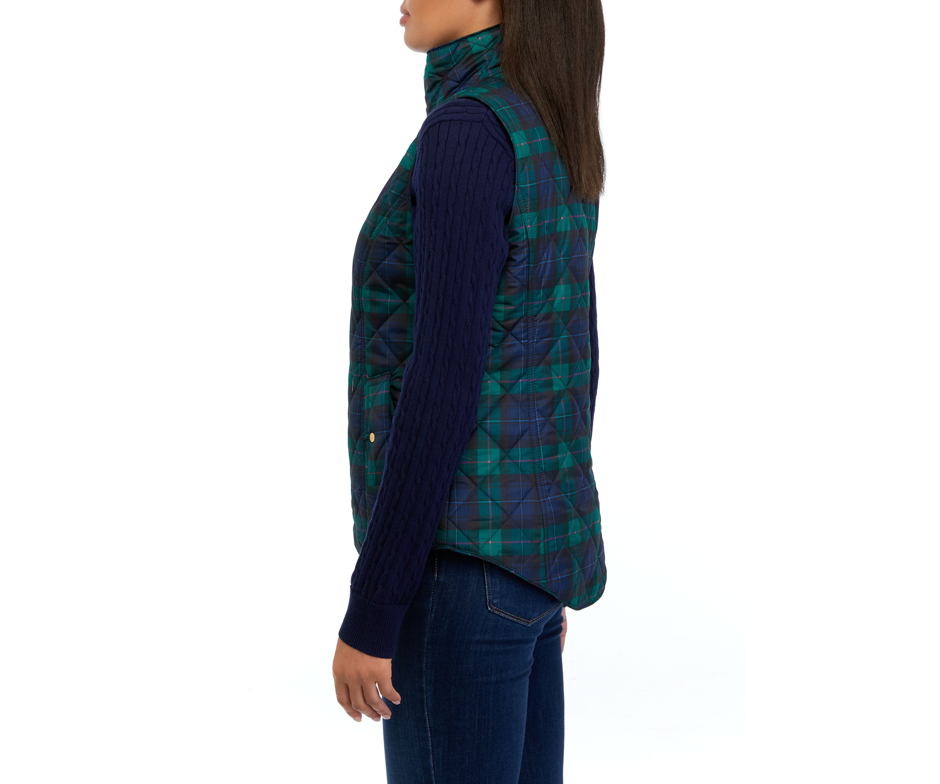 Womens Plaid Printed Vest 