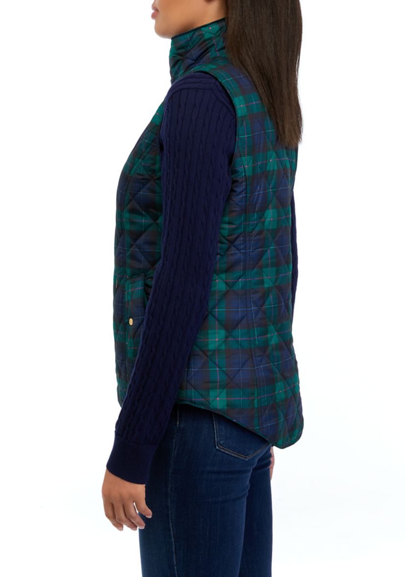 Womens Plaid Printed Vest 