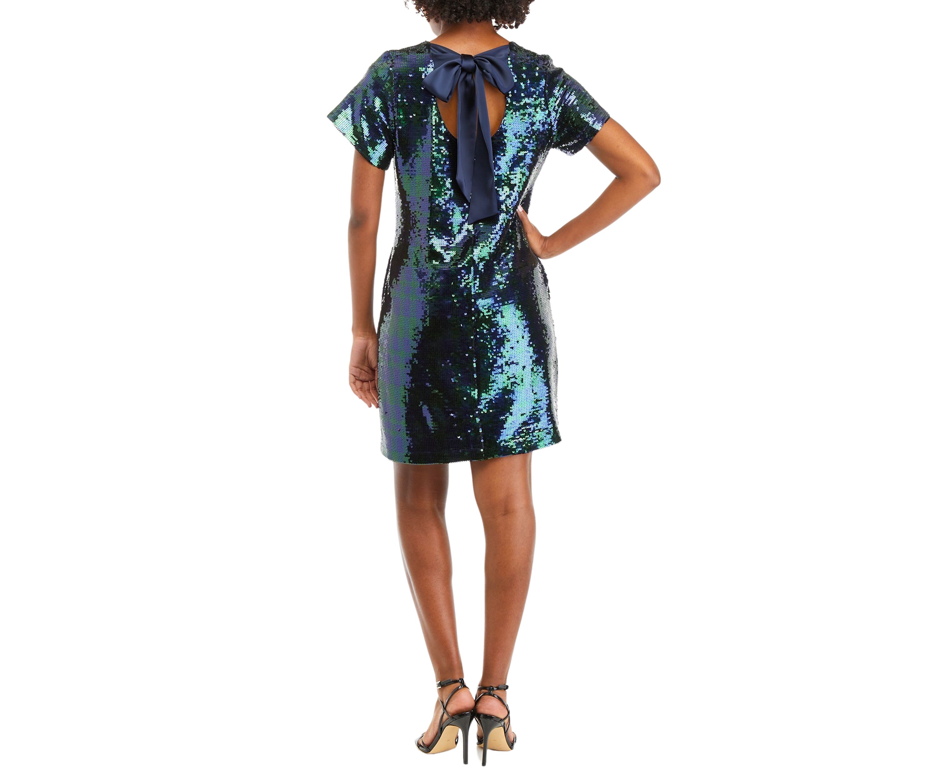 Womens Short Sleeve Sequin Dress