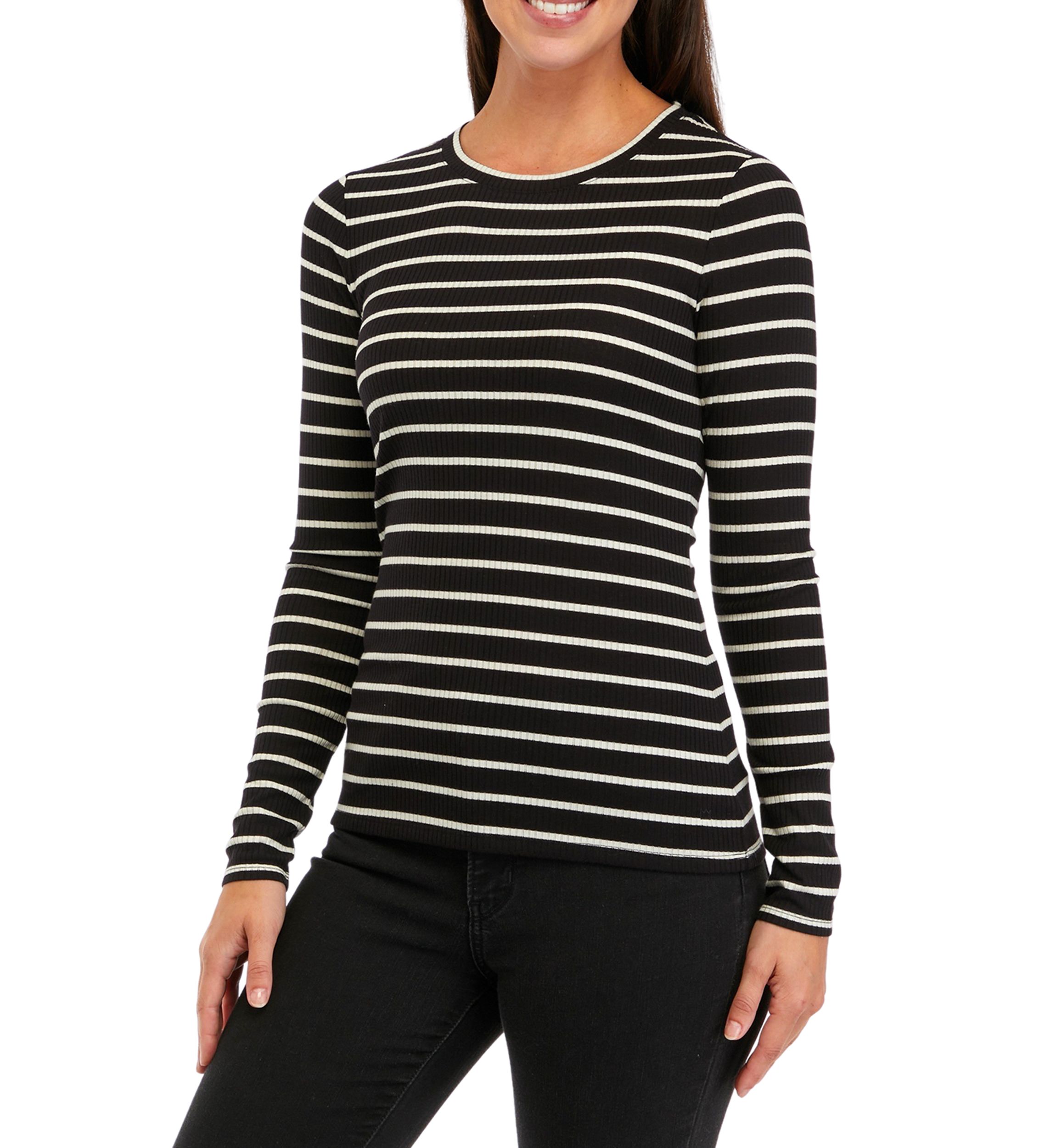 Womens Ribbed Knit T-Shirt