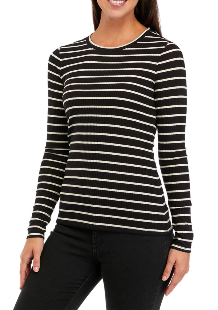 Womens Ribbed Knit T-Shirt
