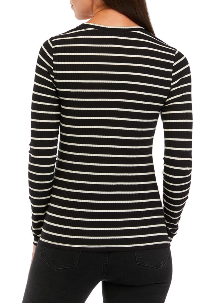 Womens Ribbed Knit T-Shirt