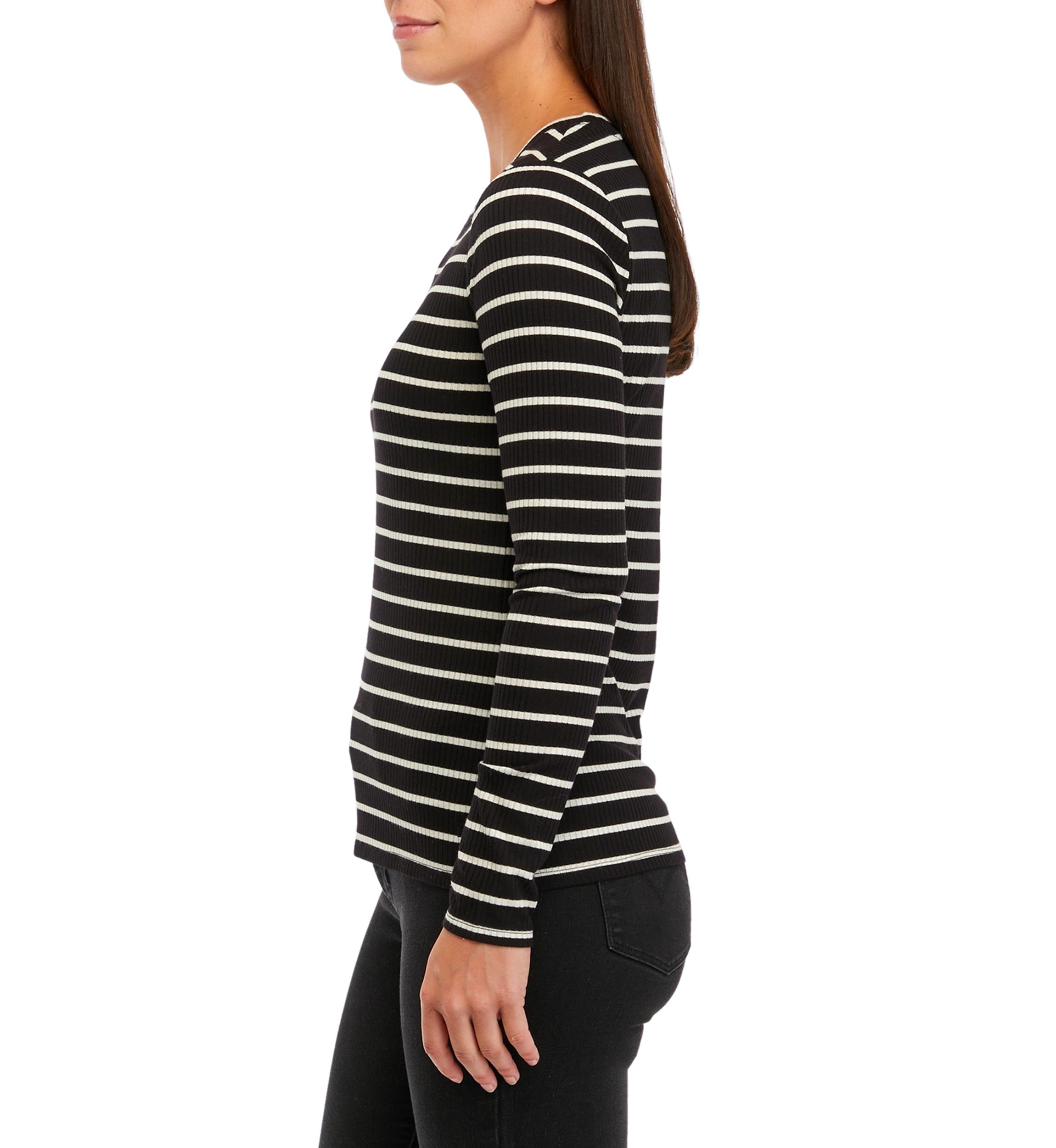 Womens Ribbed Knit T-Shirt