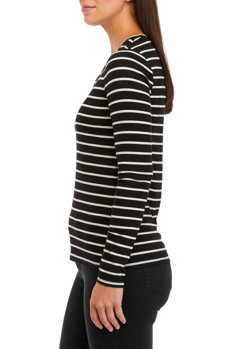 Womens Ribbed Knit T-Shirt
