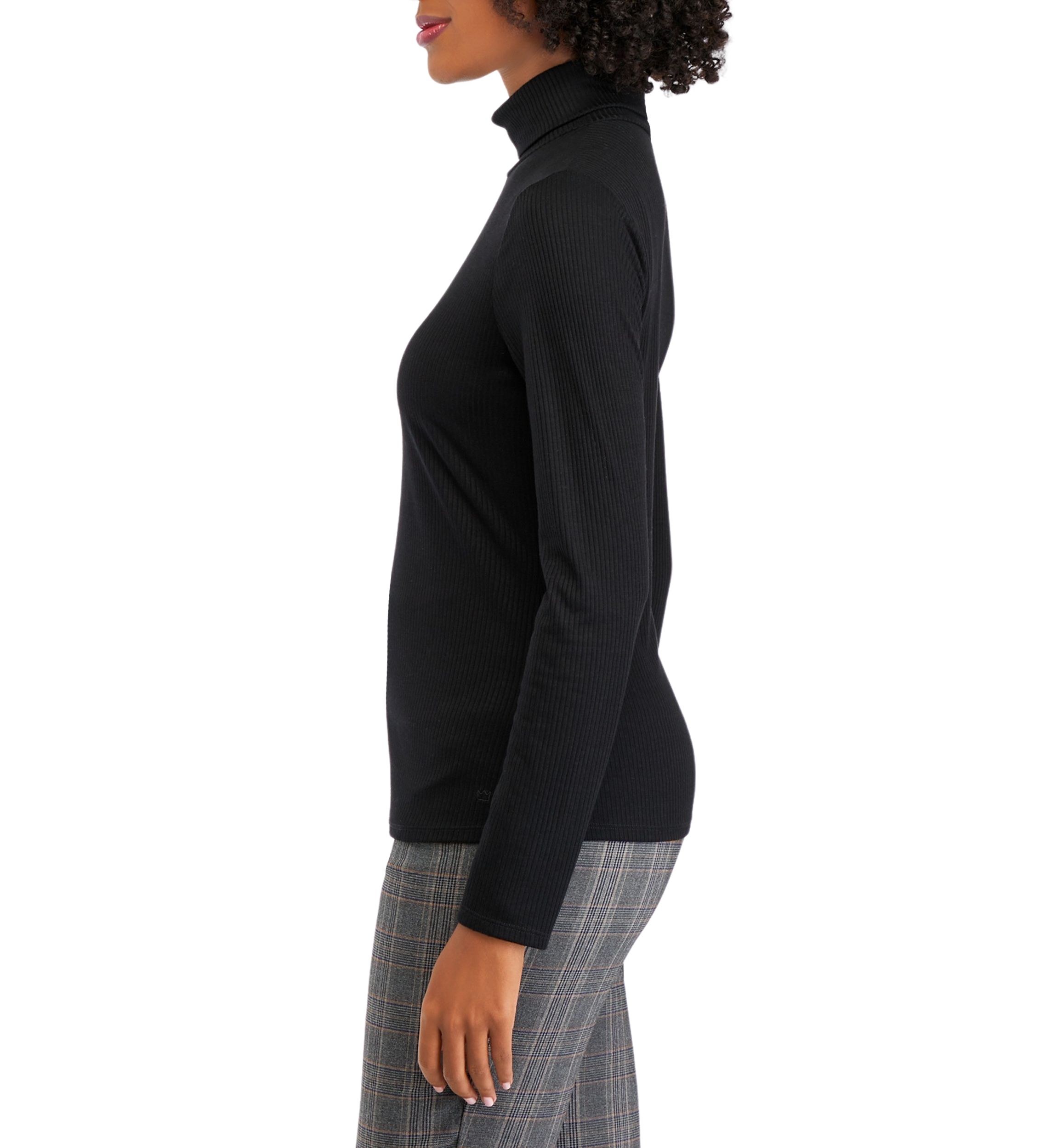 Womens Long Sleeve Ribbed Turtleneck Top