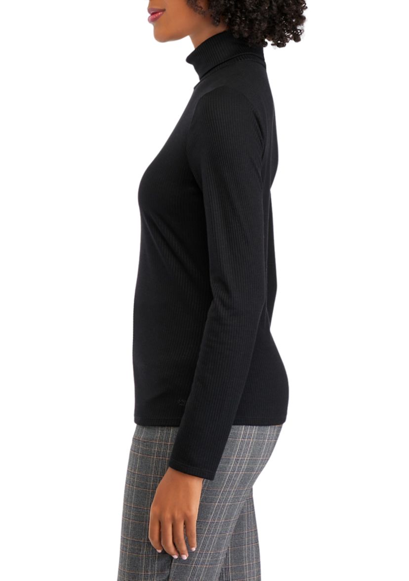 Womens Long Sleeve Ribbed Turtleneck Top