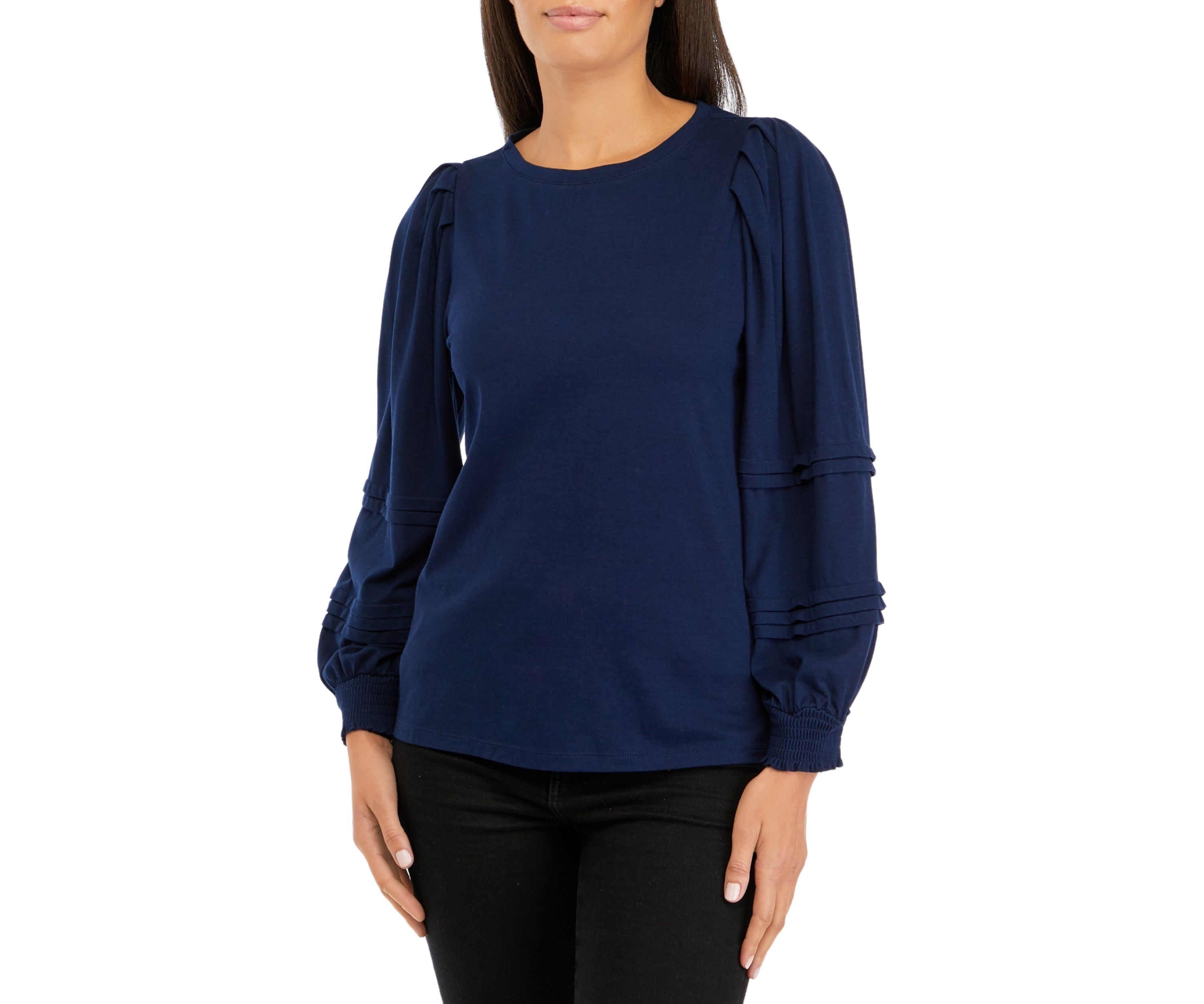 Womens Pintuck Sleeve Top