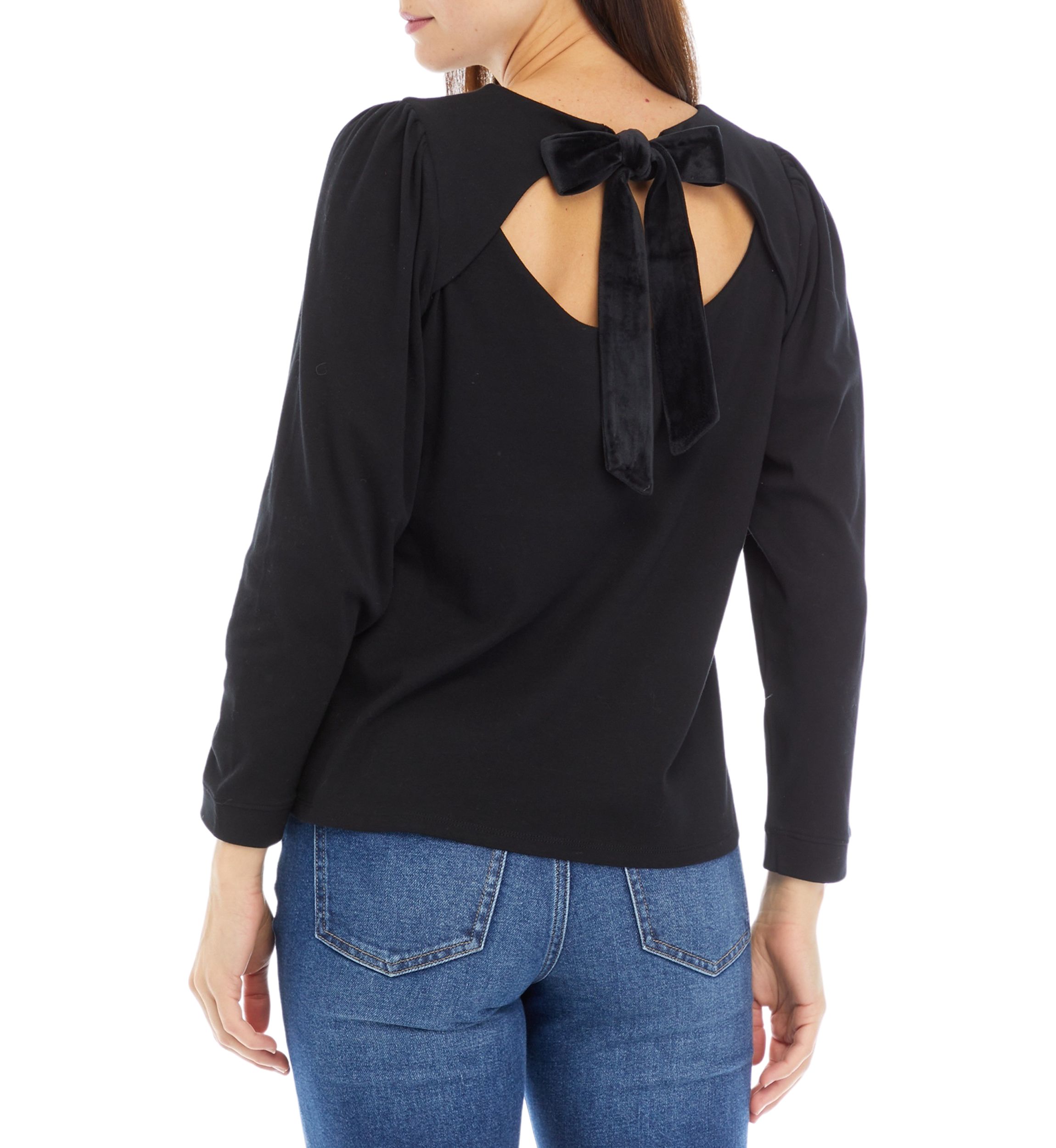 Womens Bow Back Knit Top