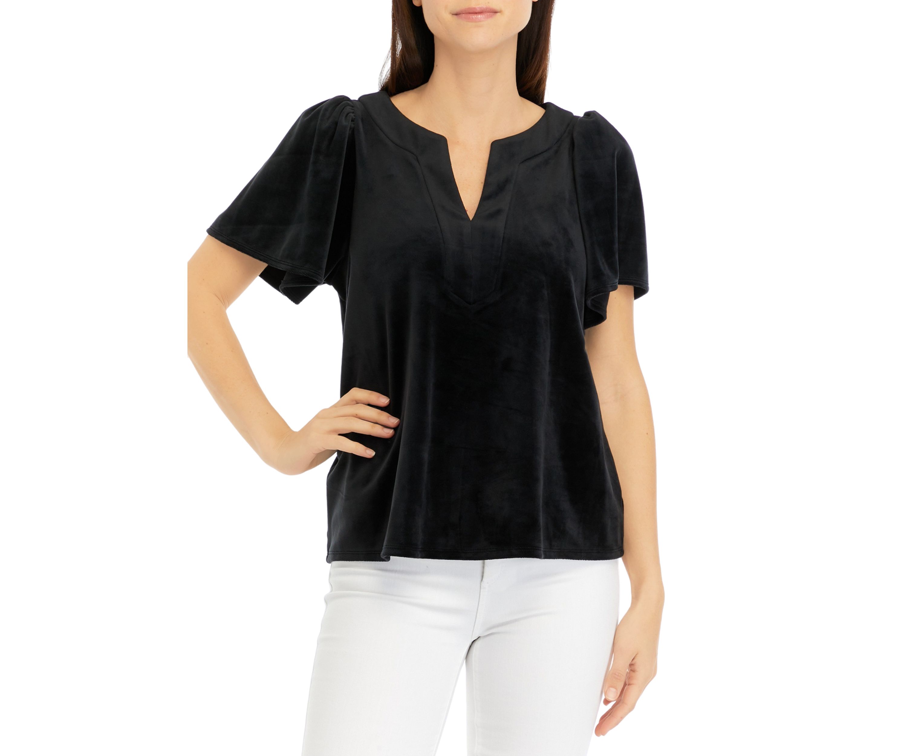 Womens Gathered Shoulder Sleeve Top