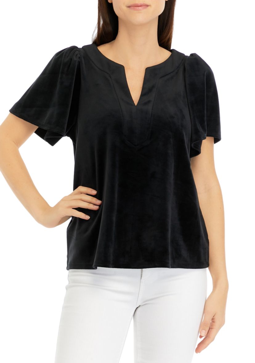 Womens Gathered Shoulder Sleeve Top