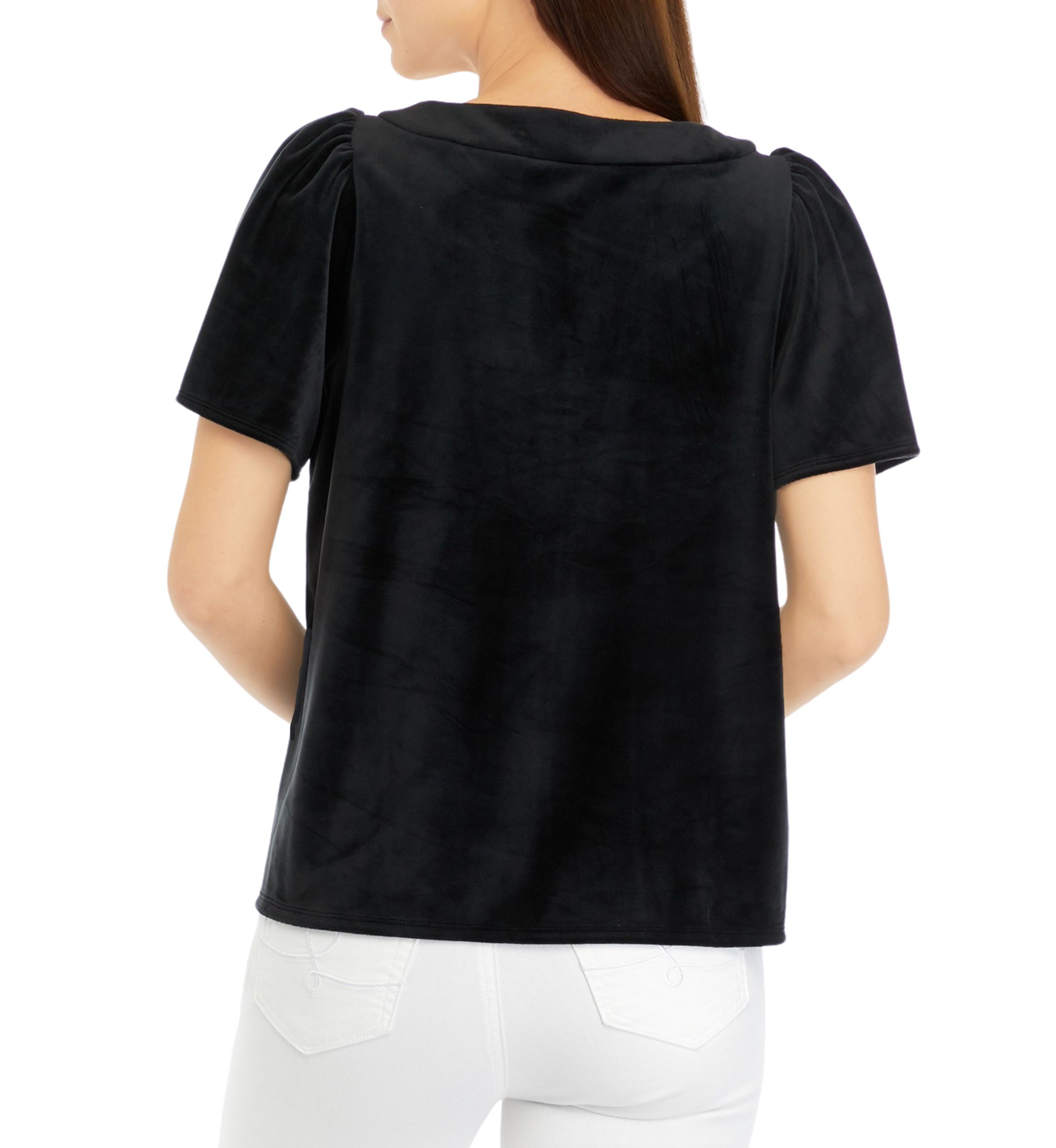 Womens Gathered Shoulder Sleeve Top
