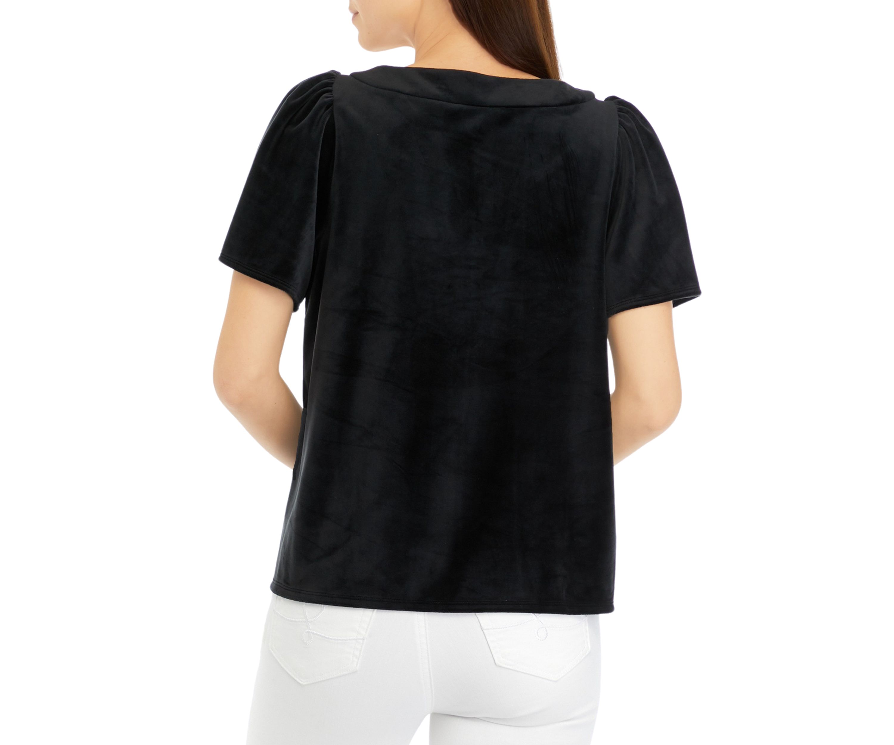 Womens Gathered Shoulder Sleeve Top