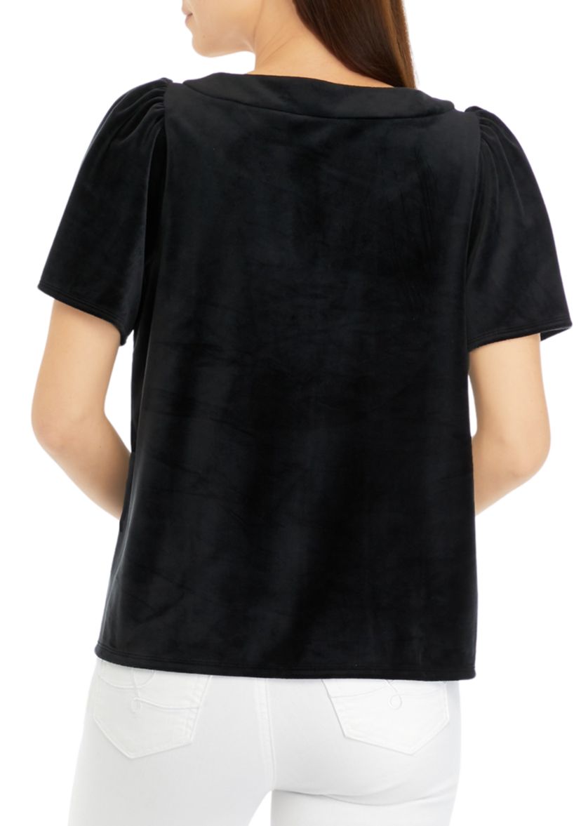 Womens Gathered Shoulder Sleeve Top