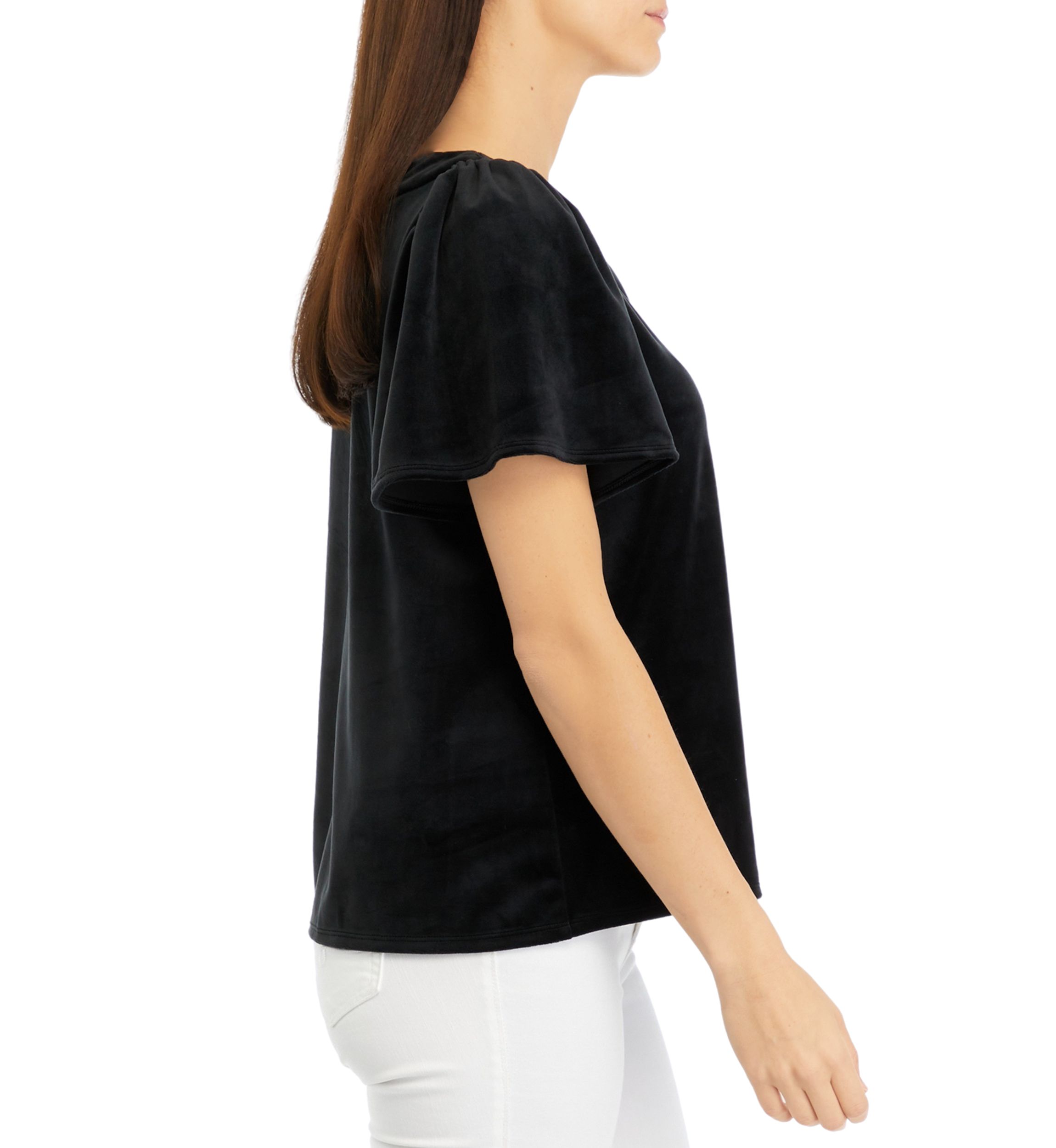 Womens Gathered Shoulder Sleeve Top