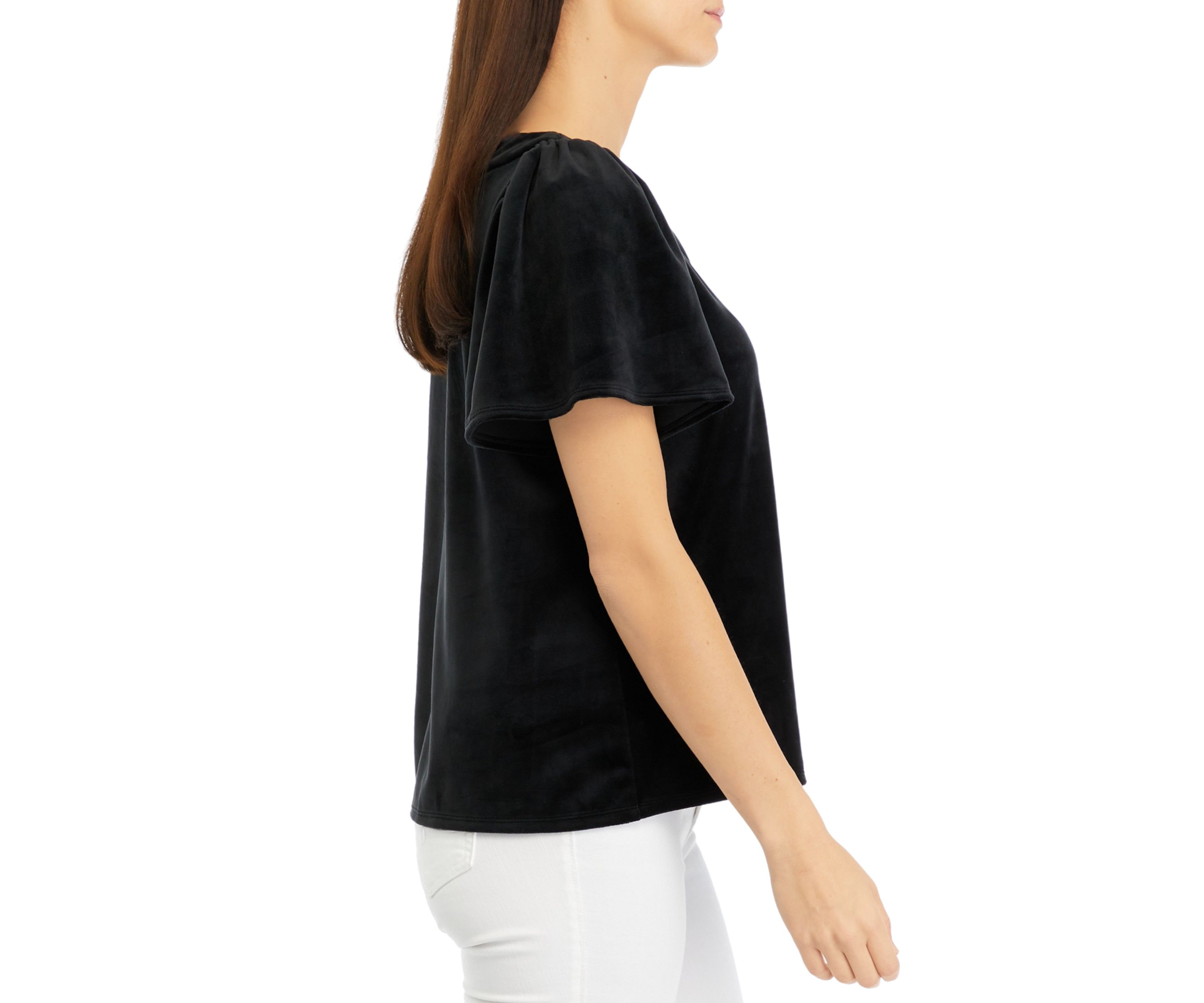 Womens Gathered Shoulder Sleeve Top