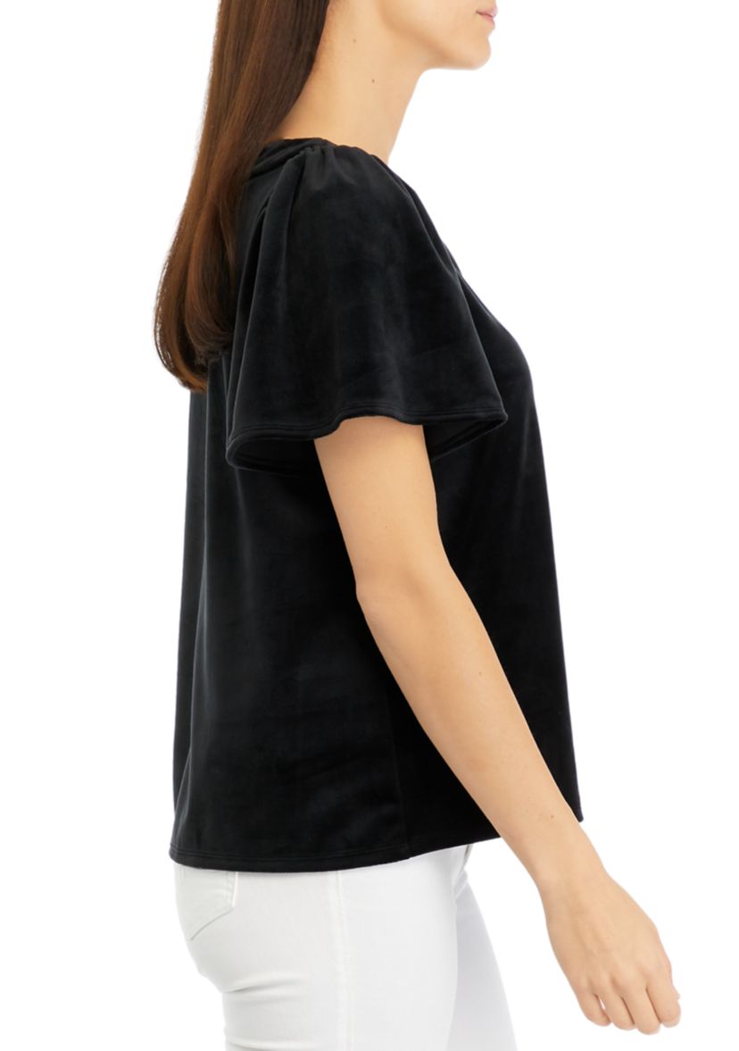 Womens Gathered Shoulder Sleeve Top