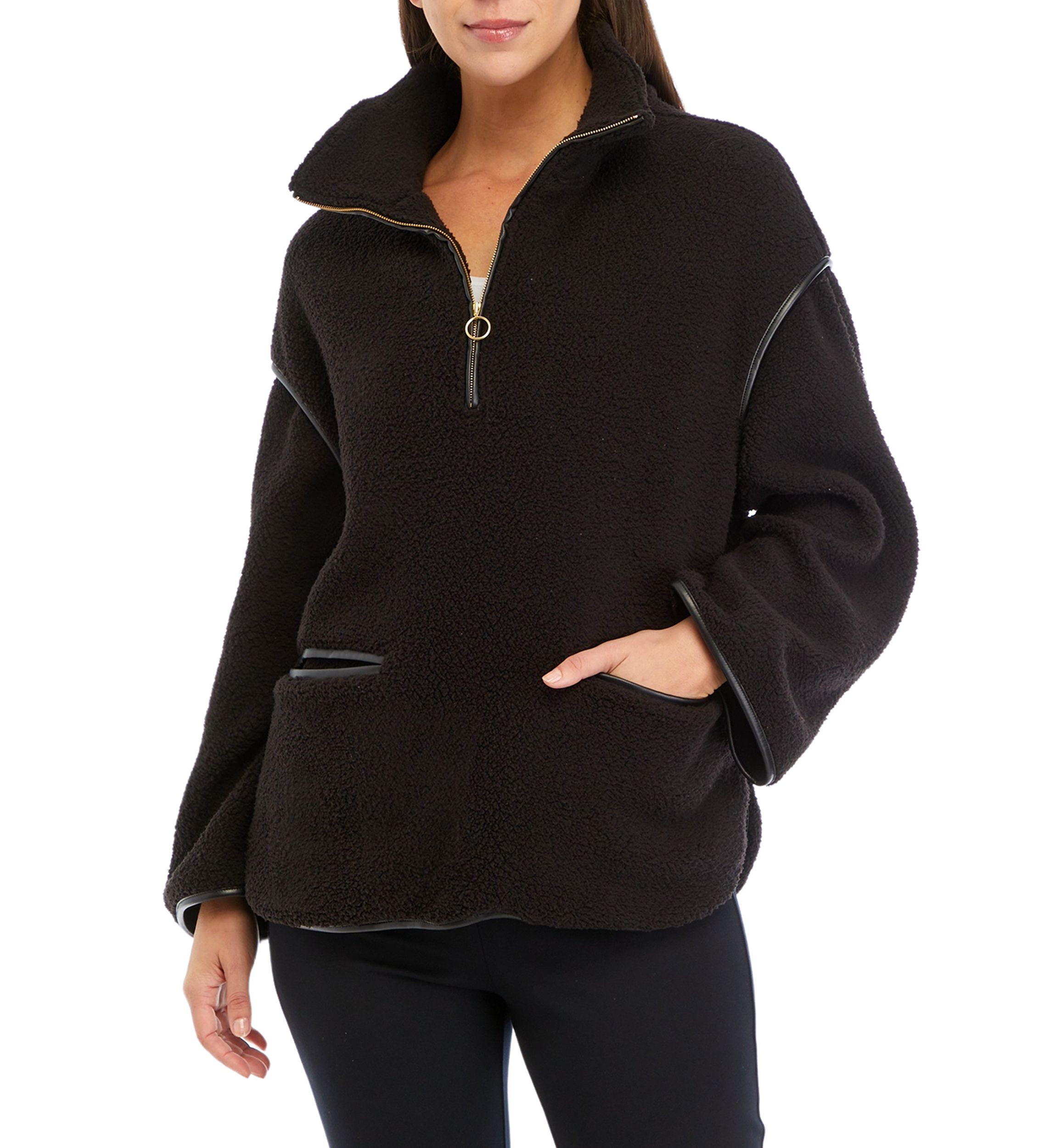 Womens 1/4 Zip Sherpa Pullover