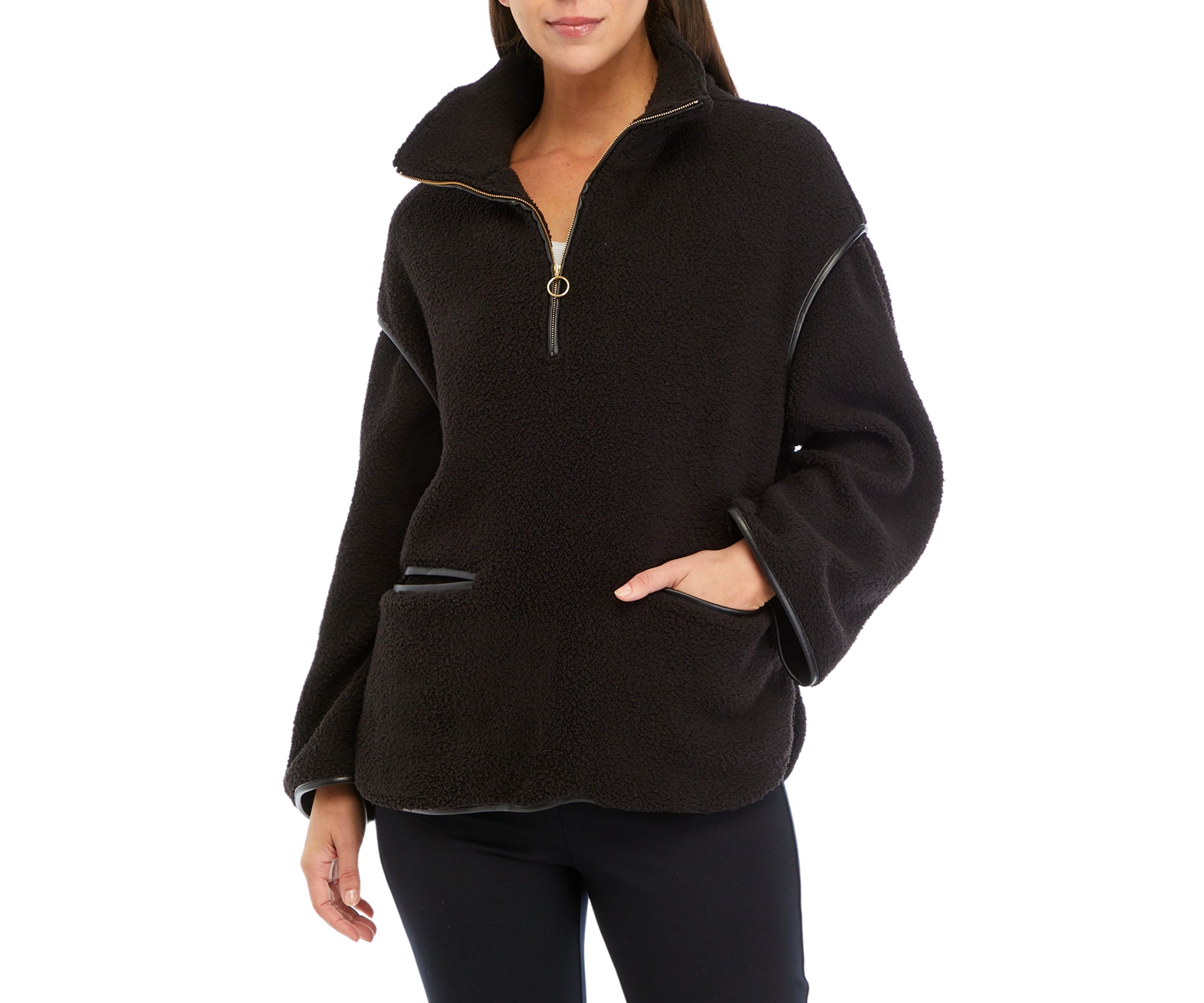 Womens 1/4 Zip Sherpa Pullover