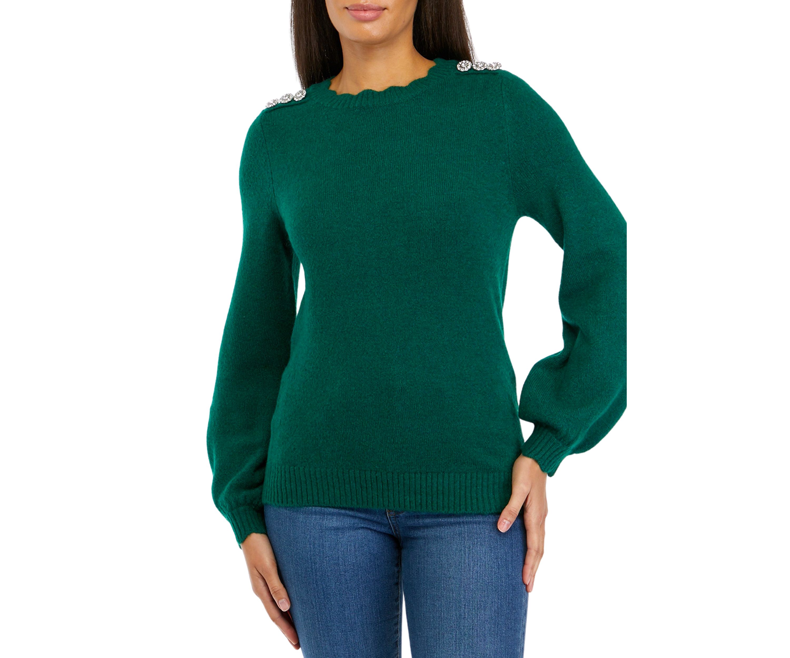 Womens Button Shoulder Sweater
