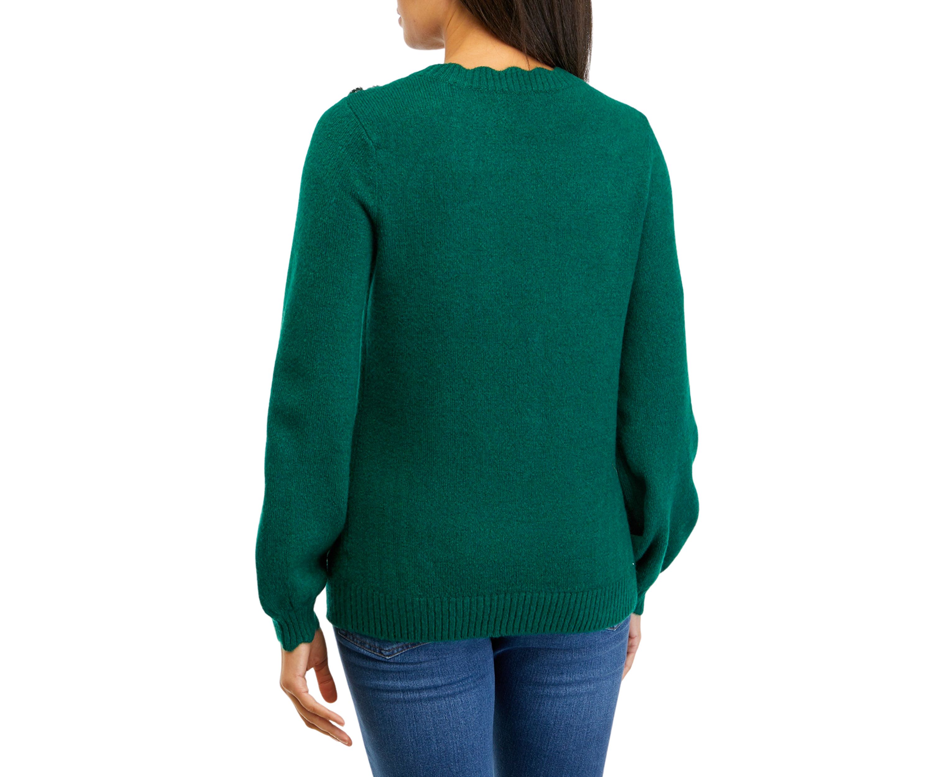 Womens Button Shoulder Sweater