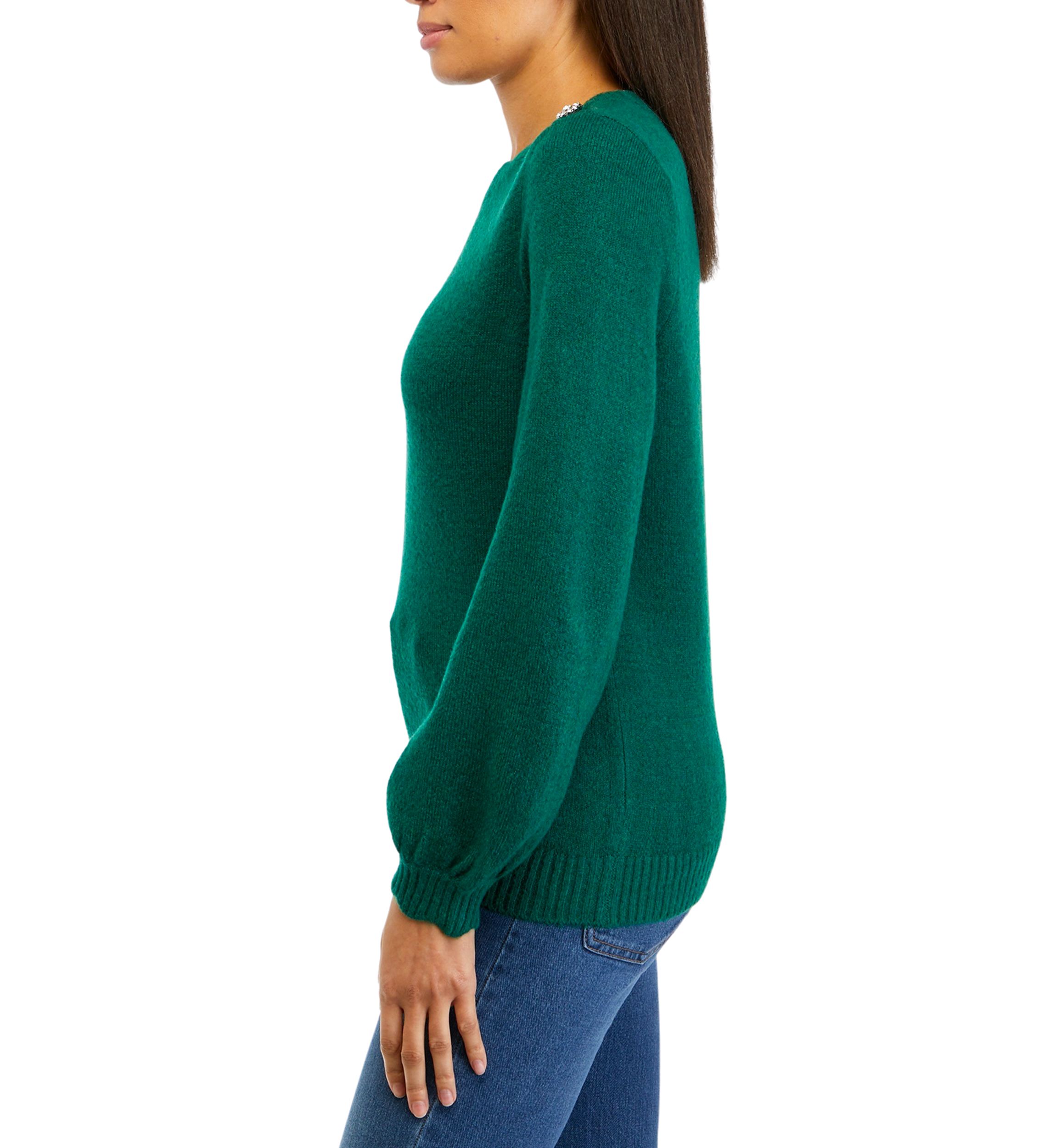 Womens Button Shoulder Sweater